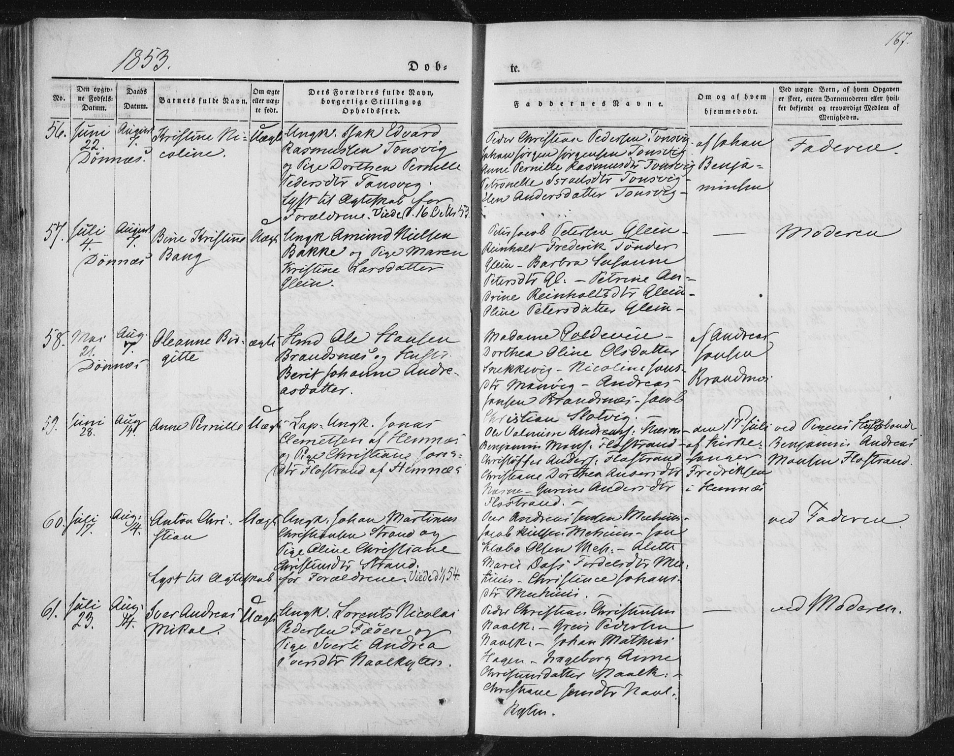 Ministerialprotokoller, klokkerbøker og fødselsregistre - Nordland, SAT/A-1459/838/L0549: Parish register (official) no. 838A07, 1840-1854, p. 167