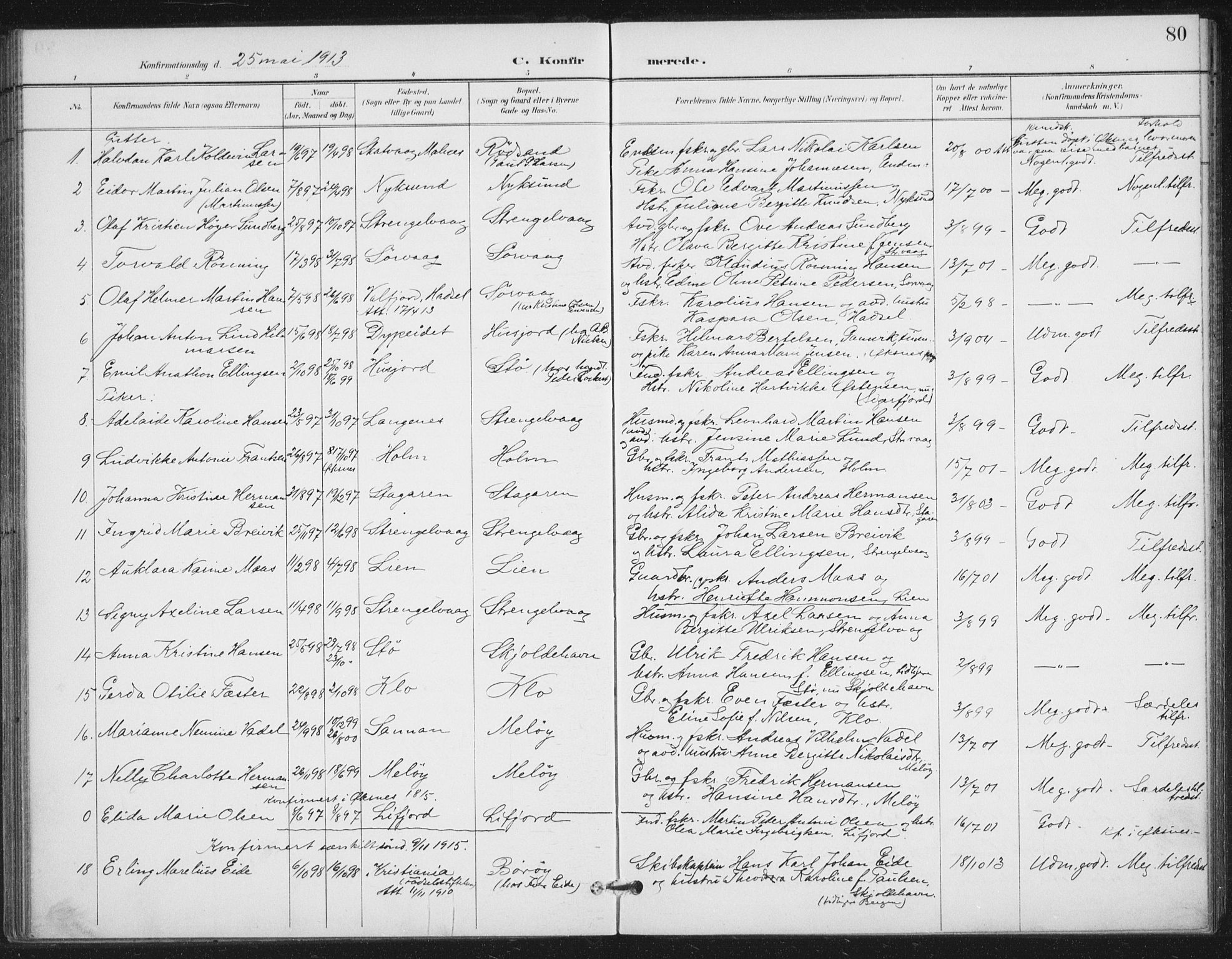 Ministerialprotokoller, klokkerbøker og fødselsregistre - Nordland, SAT/A-1459/894/L1356: Parish register (official) no. 894A02, 1897-1914, p. 80