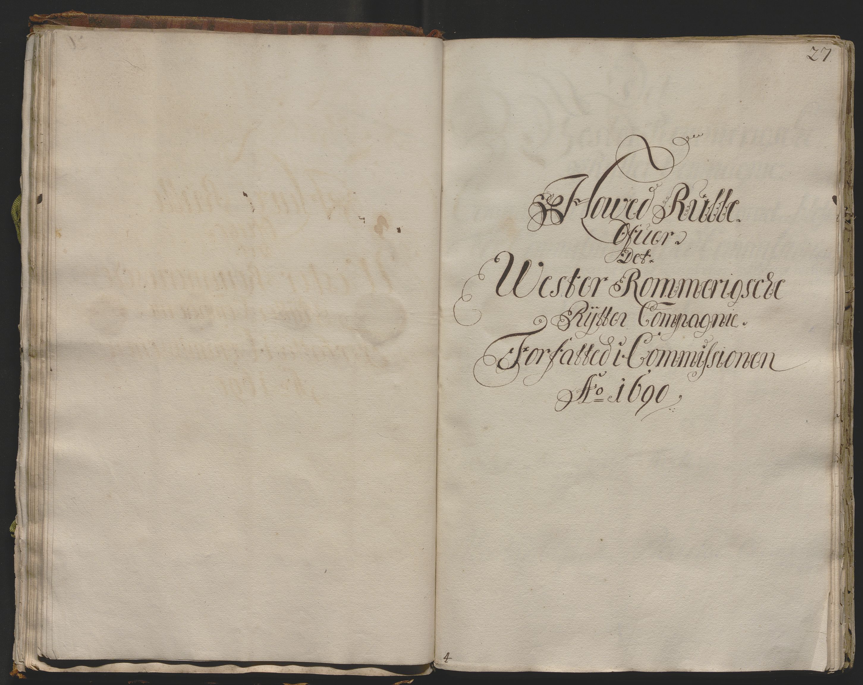 Rentekammeret inntil 1814, Realistisk ordnet avdeling, RA/EA-4070/Ok/L0013: [Ff 19]: Generalhovedrulle over kavaleriet og dragonene i Norge, 1690-1691, p. 26b-27a