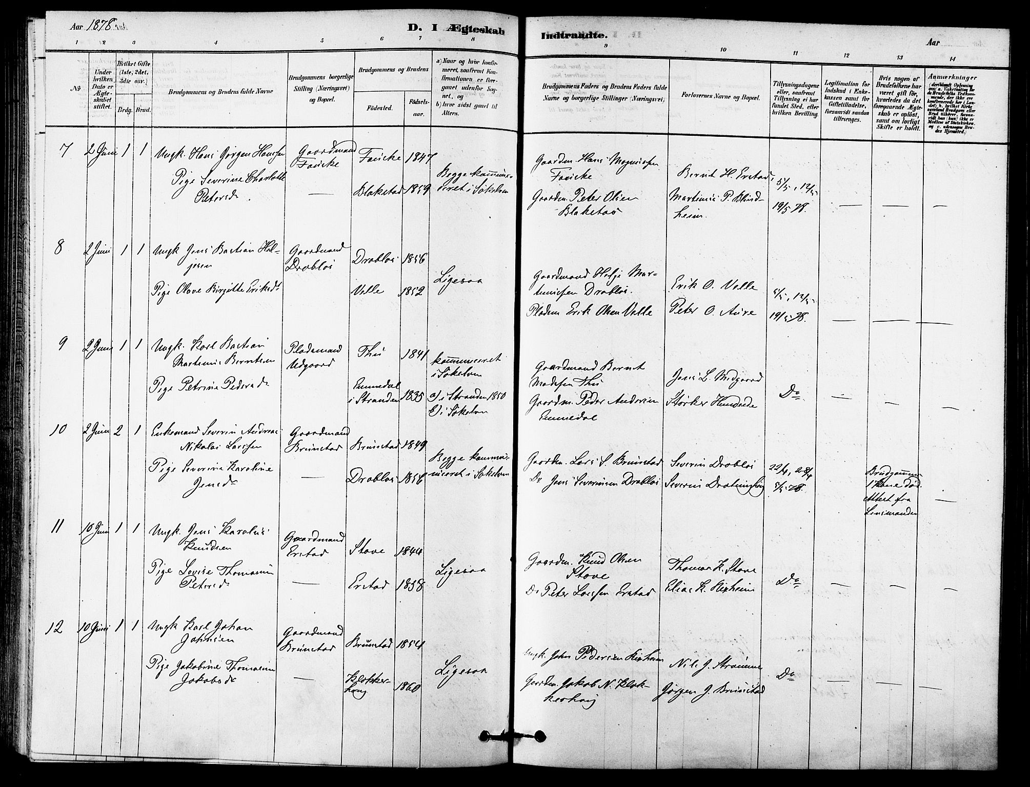 Ministerialprotokoller, klokkerbøker og fødselsregistre - Møre og Romsdal, AV/SAT-A-1454/523/L0334: Parish register (official) no. 523A01, 1878-1891