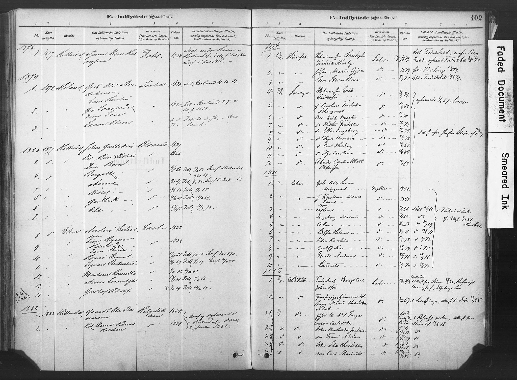 Sandsvær kirkebøker, AV/SAKO-A-244/F/Fd/L0001: Parish register (official) no. IV 1, 1878-1906, p. 402