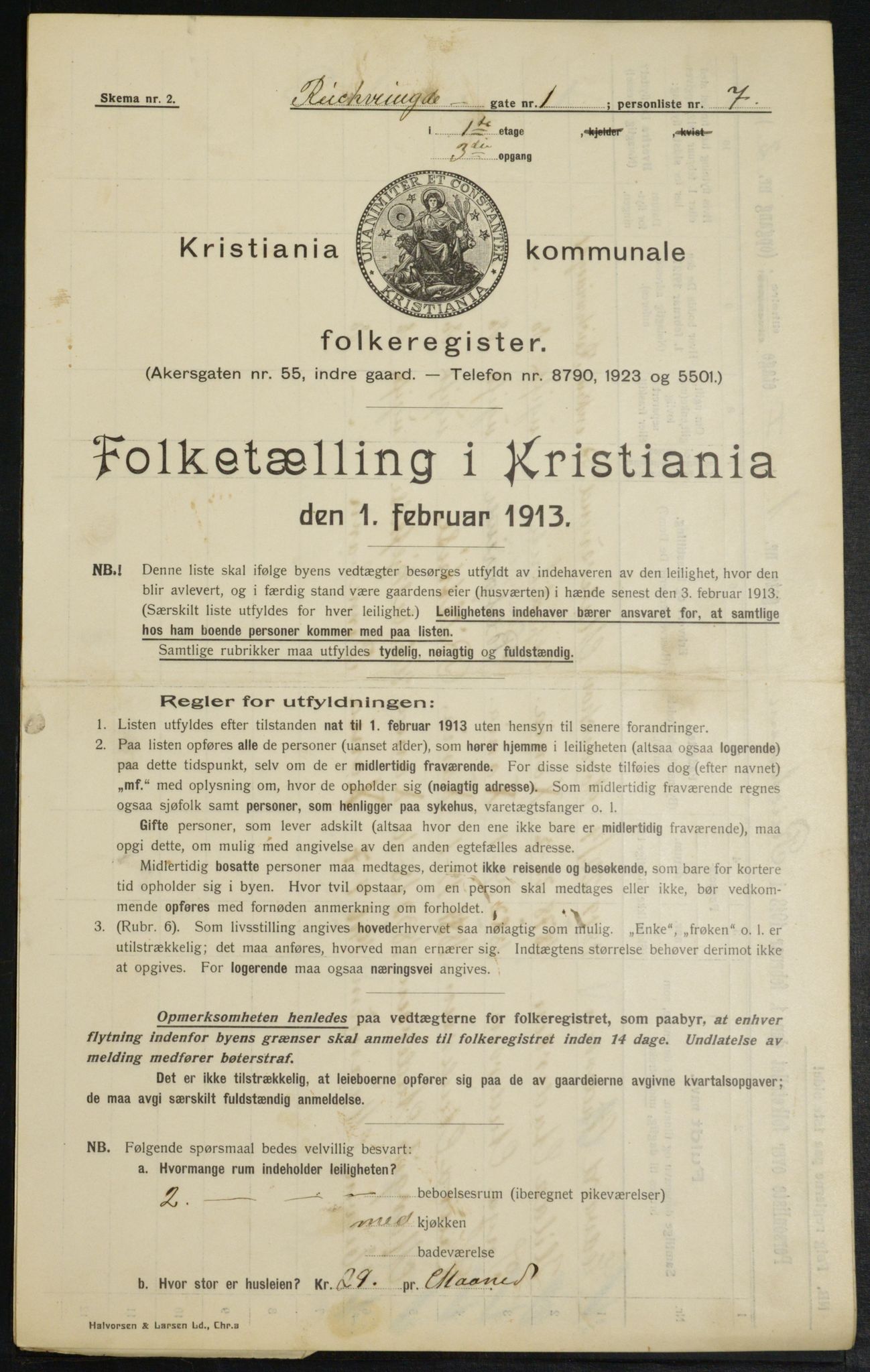 OBA, Municipal Census 1913 for Kristiania, 1913, p. 82676