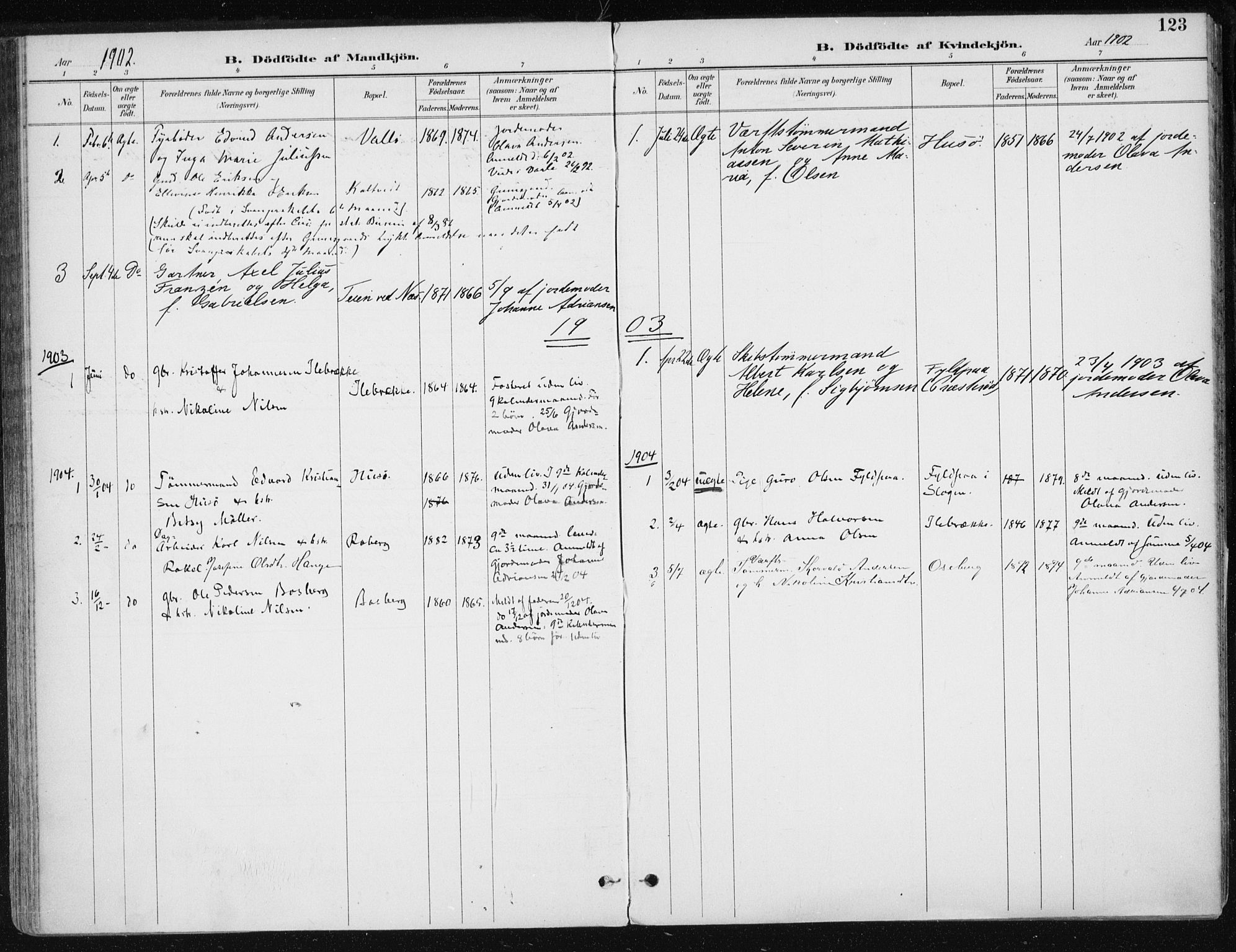 Sem kirkebøker, AV/SAKO-A-5/F/Fb/L0005: Parish register (official) no. II 5, 1892-1904, p. 123