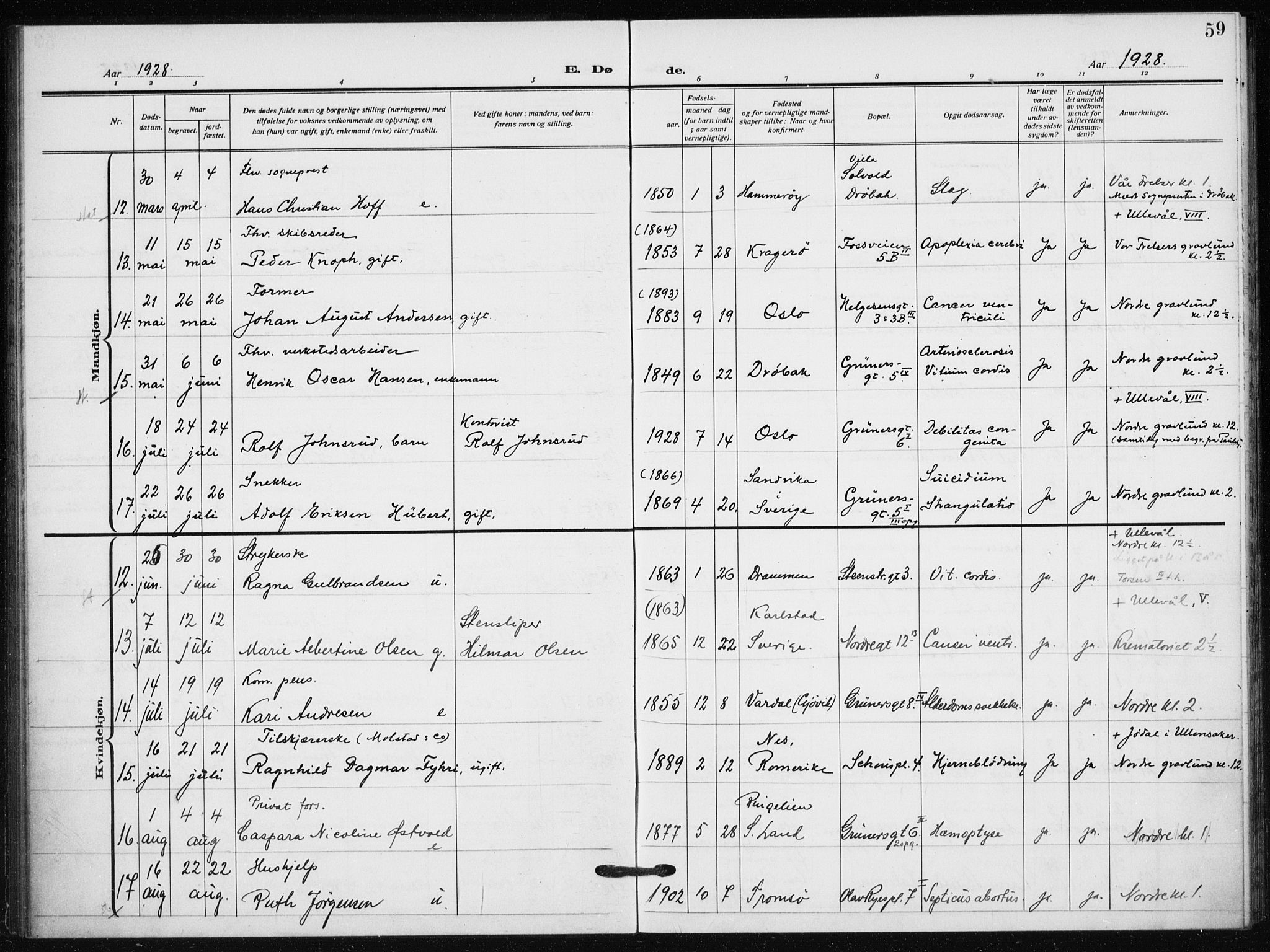 Hauge prestekontor Kirkebøker, AV/SAO-A-10849/F/Fa/L0005: Parish register (official) no. 5, 1917-1938, p. 59