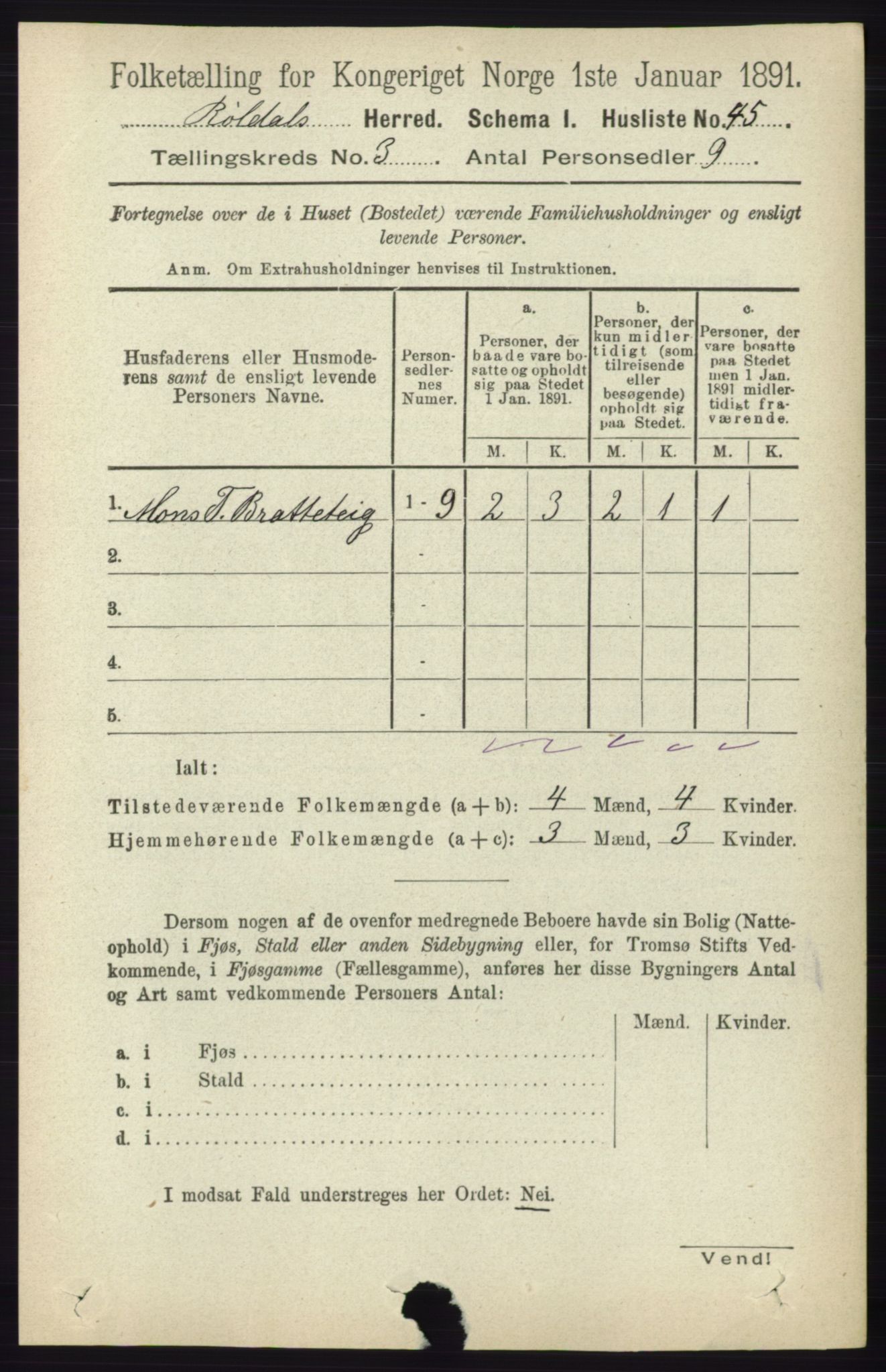 RA, 1891 census for 1229 Røldal, 1891, p. 896