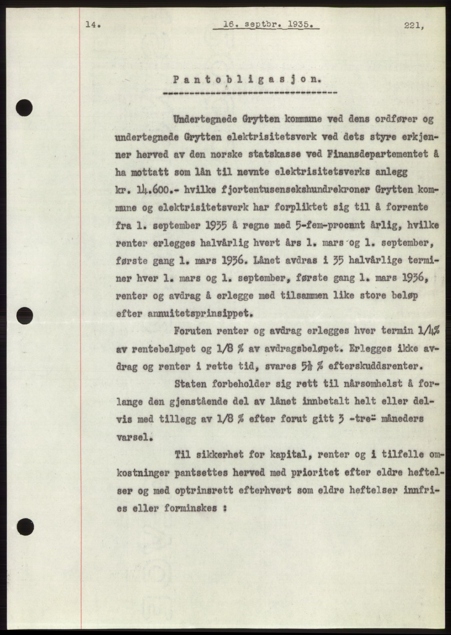 Romsdal sorenskriveri, AV/SAT-A-4149/1/2/2C/L0067: Mortgage book no. 61, 1935-1935, Deed date: 16.09.1935