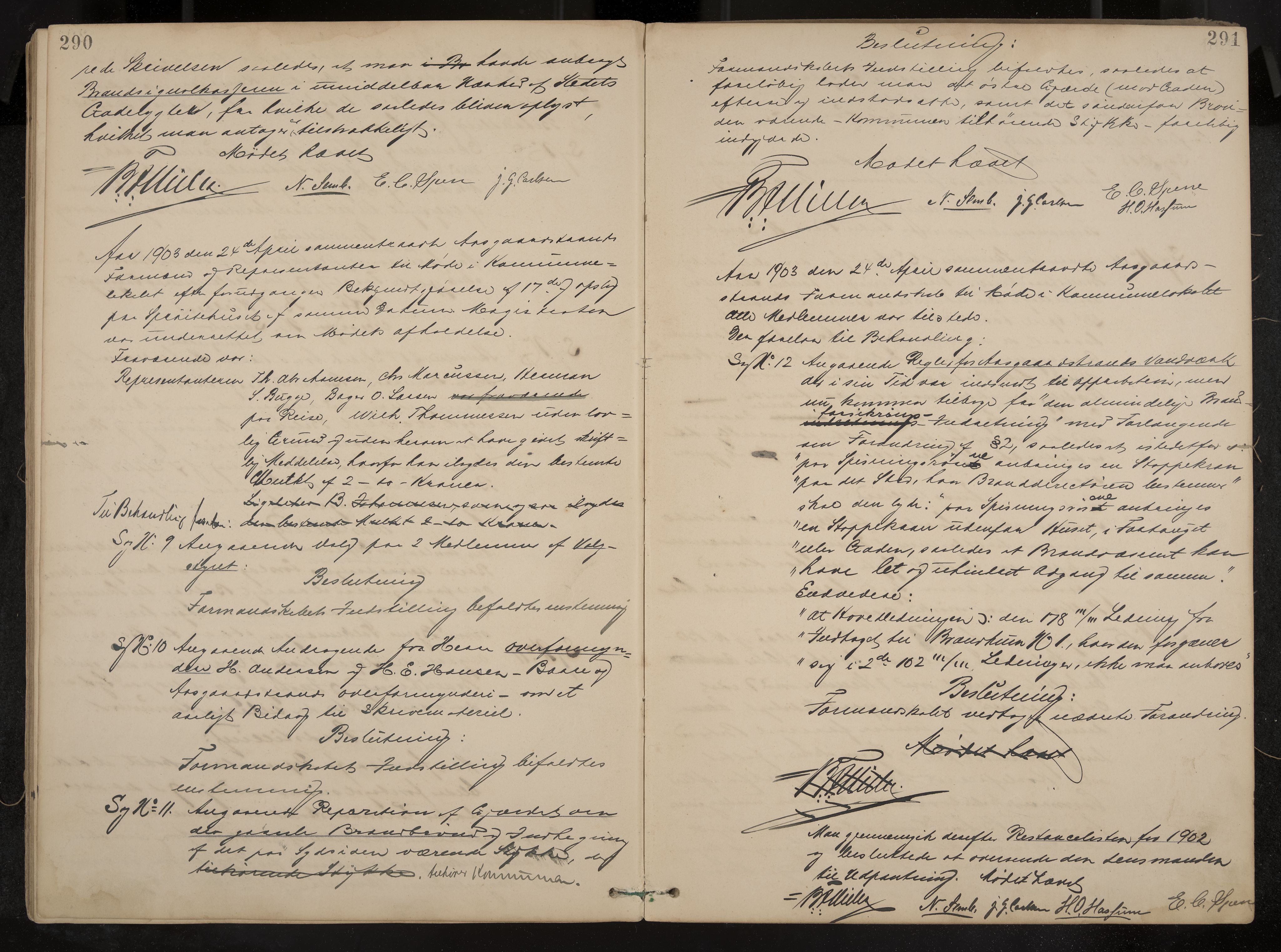 Åsgårdstrand formannskap og sentraladministrasjon, IKAK/0704021/A/L0003: Møtebok med register, 1890-1908, p. 290-291