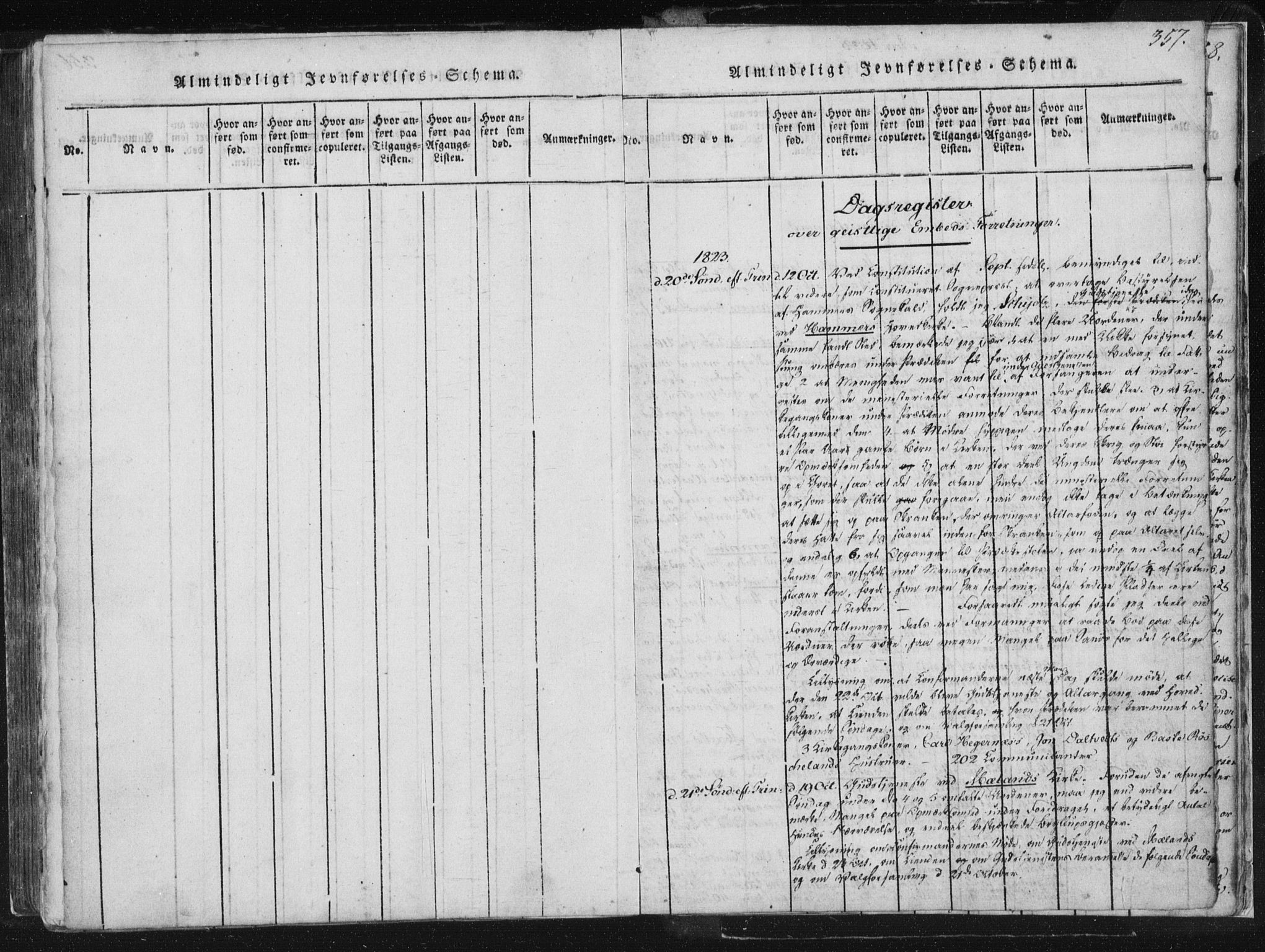 Hamre sokneprestembete, SAB/A-75501/H/Ha/Haa/Haaa/L0010: Parish register (official) no. A 10, 1816-1826, p. 357