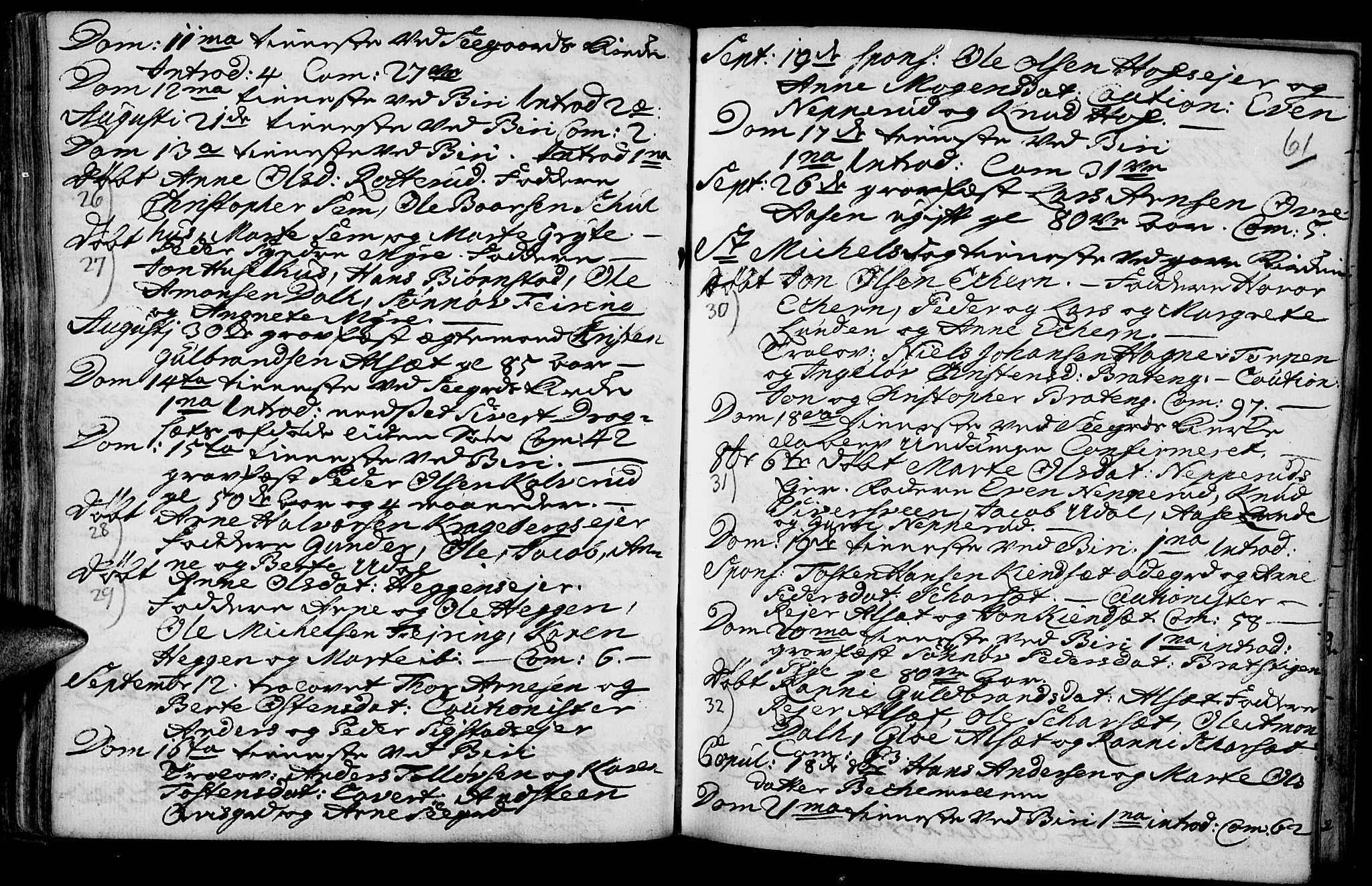 Biri prestekontor, AV/SAH-PREST-096/H/Ha/Haa/L0001: Parish register (official) no. 1, 1730-1754, p. 61