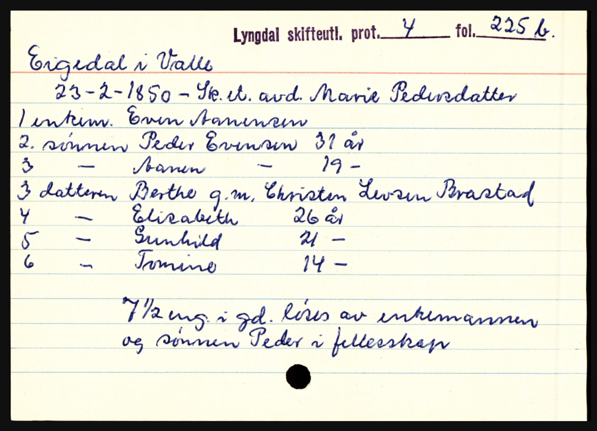 Lyngdal sorenskriveri, SAK/1221-0004/H, p. 1903