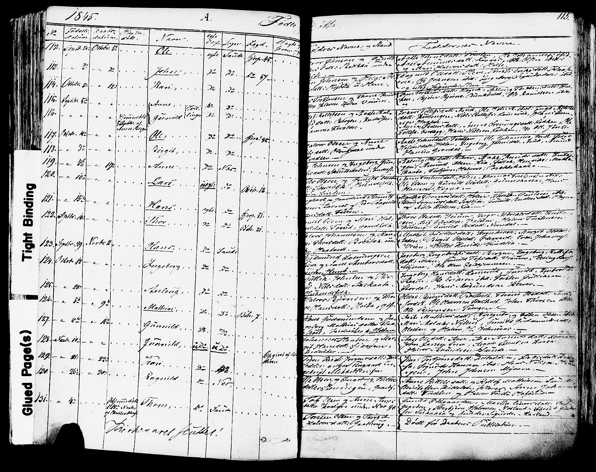 Sauherad kirkebøker, SAKO/A-298/F/Fa/L0006: Parish register (official) no. I 6, 1827-1850, p. 115