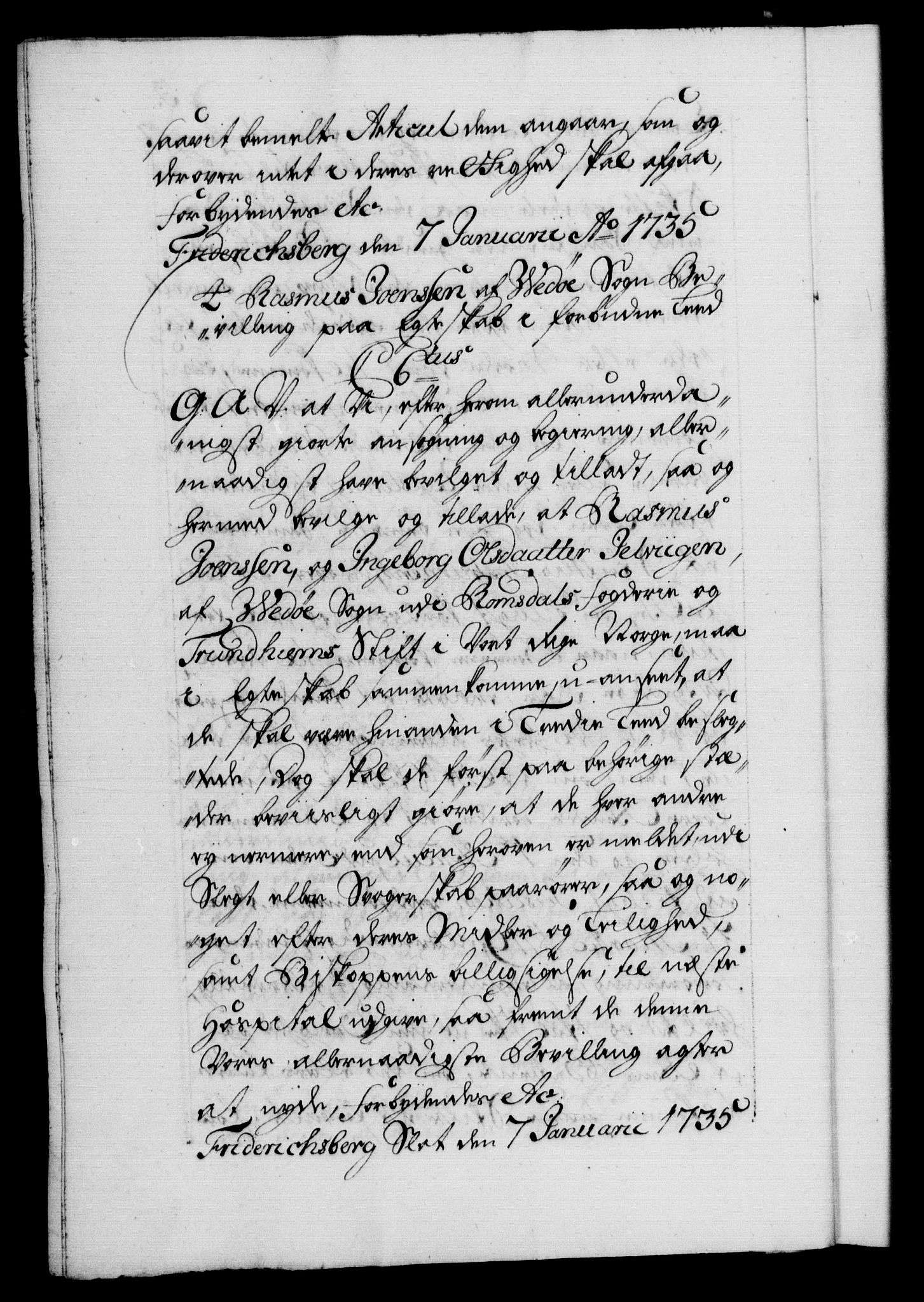 Danske Kanselli 1572-1799, AV/RA-EA-3023/F/Fc/Fca/Fcaa/L0029: Norske registre, 1735-1736, p. 3b