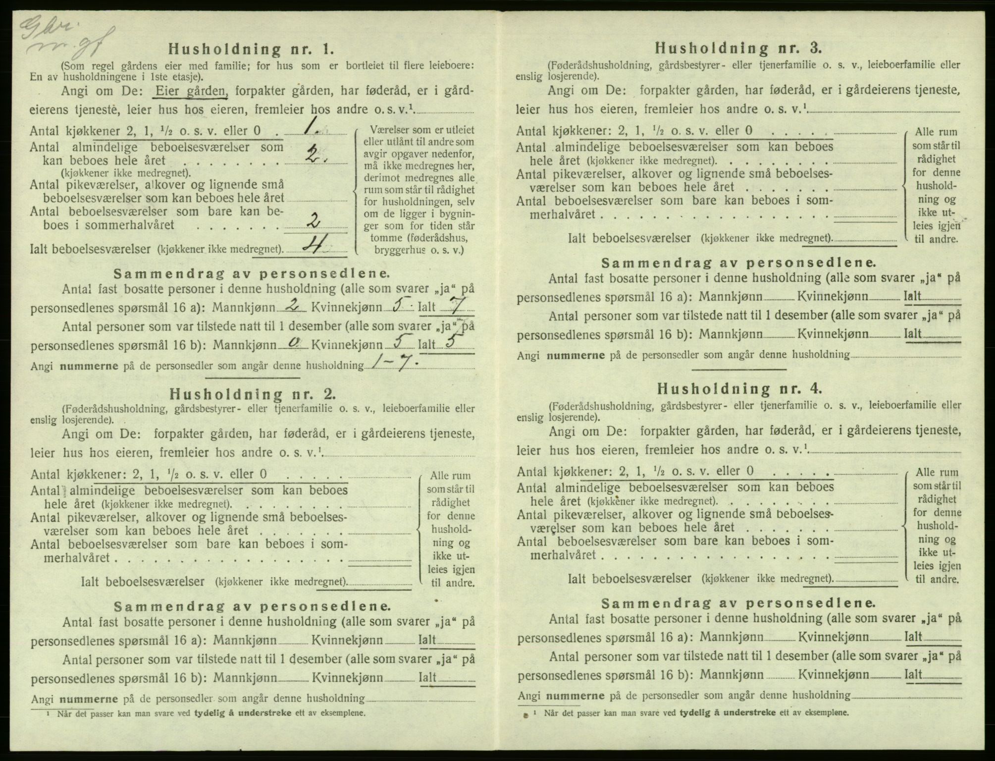 SAB, 1920 census for Tysnes, 1920, p. 806