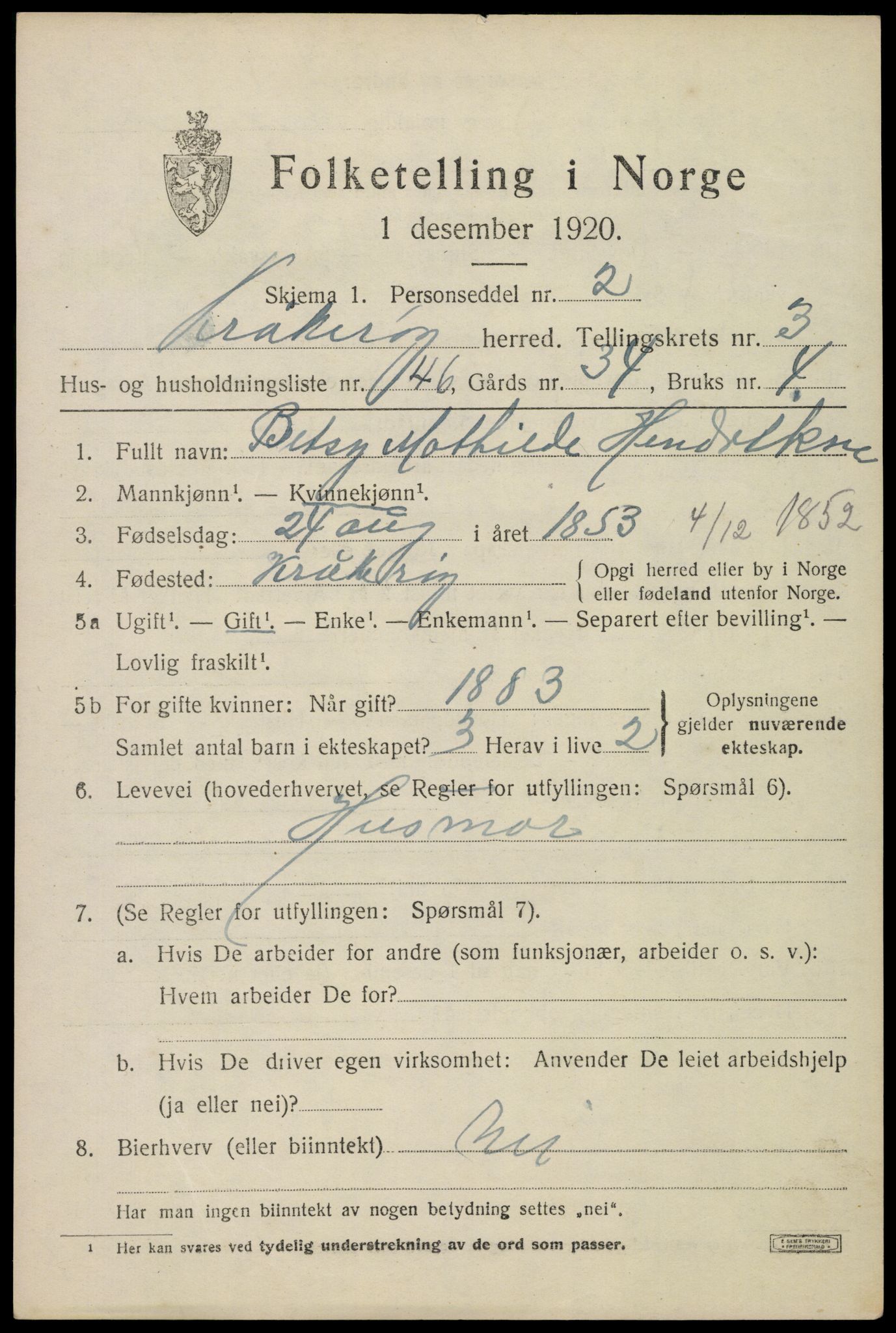 SAO, 1920 census for Kråkerøy, 1920, p. 4878