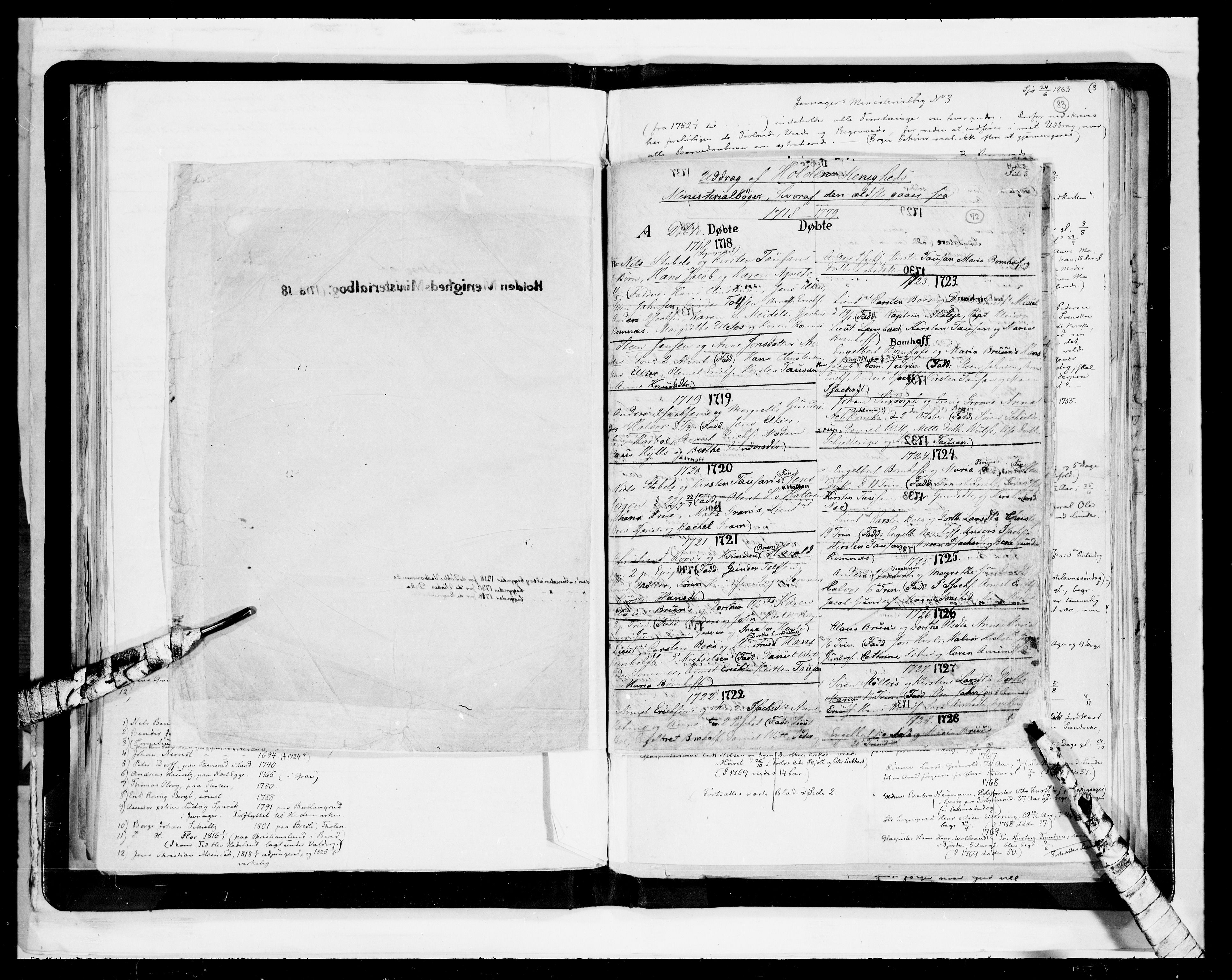 Lassens samlinger, AV/RA-PA-0051/F/Fb/L0074: Utdrag av kirkebøker mv., p. 71b-72a