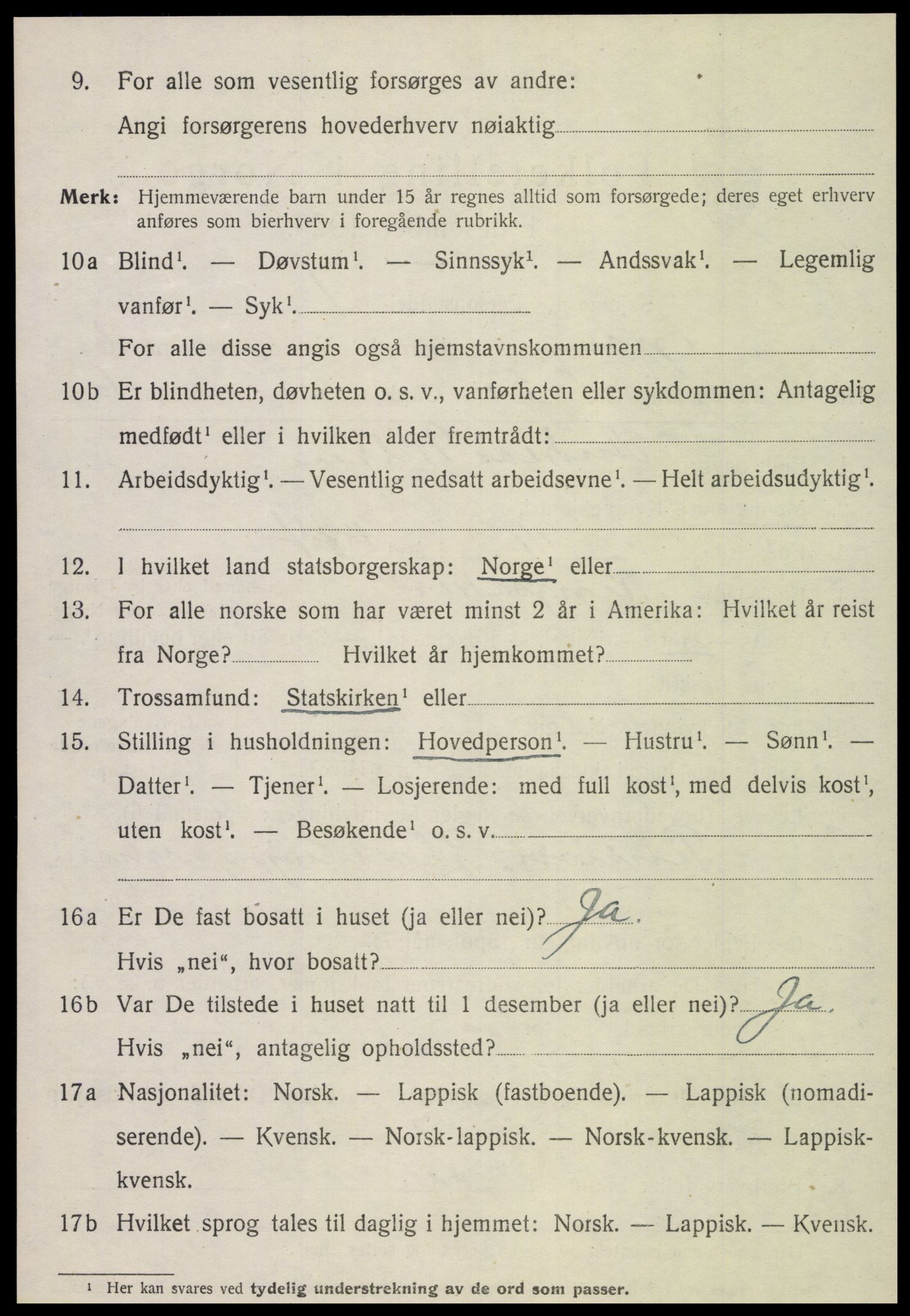 SAT, 1920 census for Grong, 1920, p. 4102