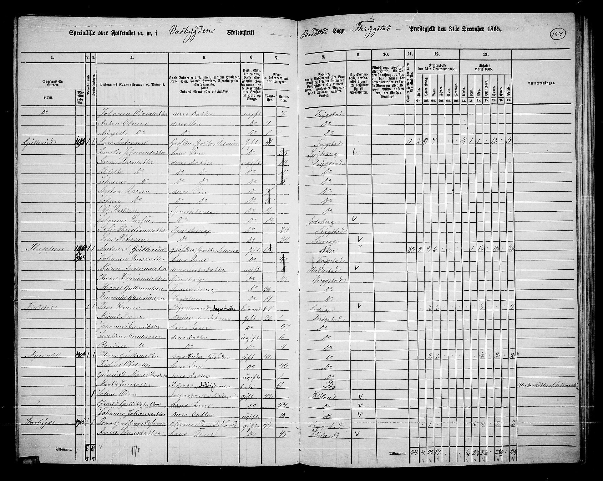 RA, 1865 census for Trøgstad, 1865, p. 137