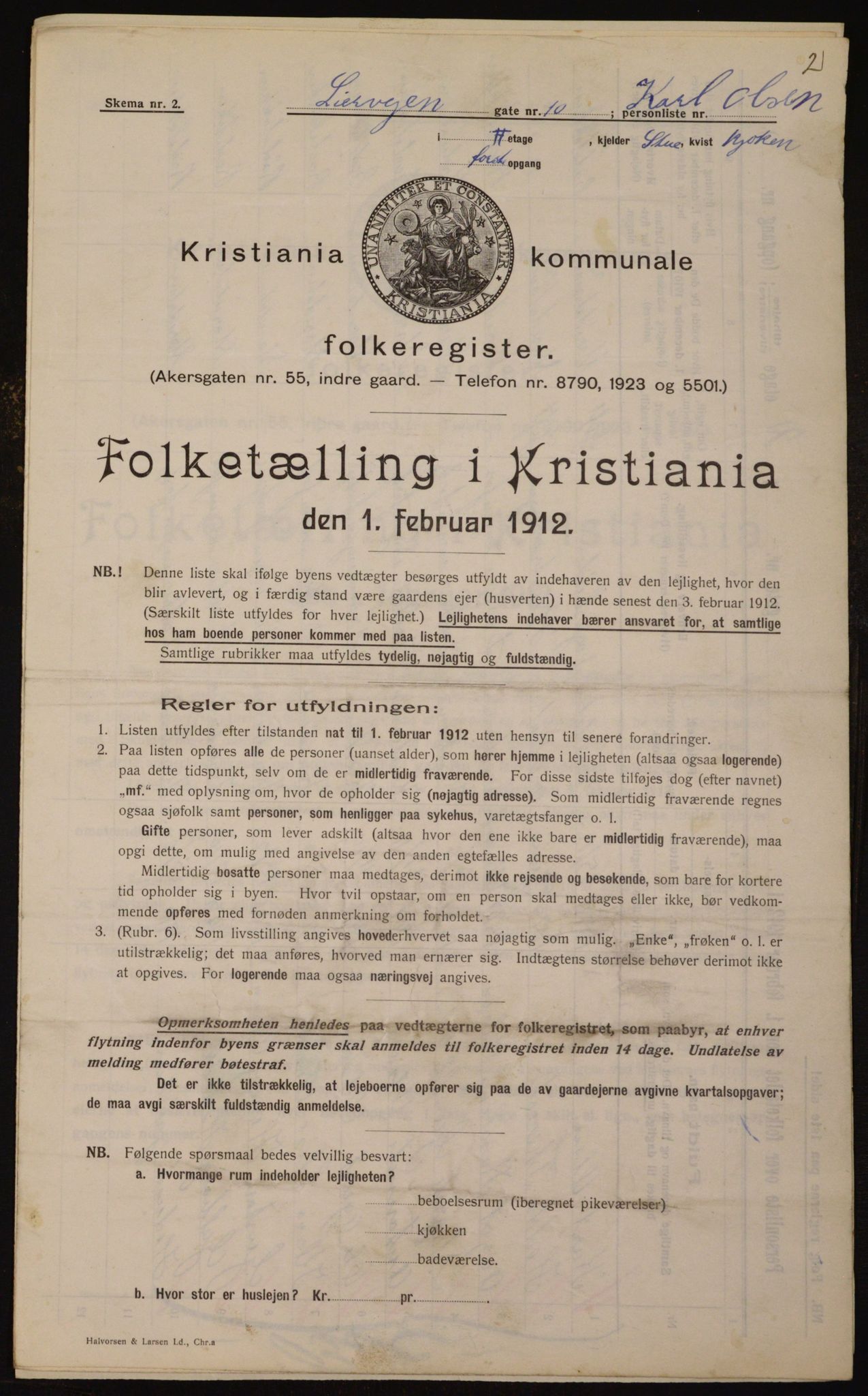 OBA, Municipal Census 1912 for Kristiania, 1912, p. 57851