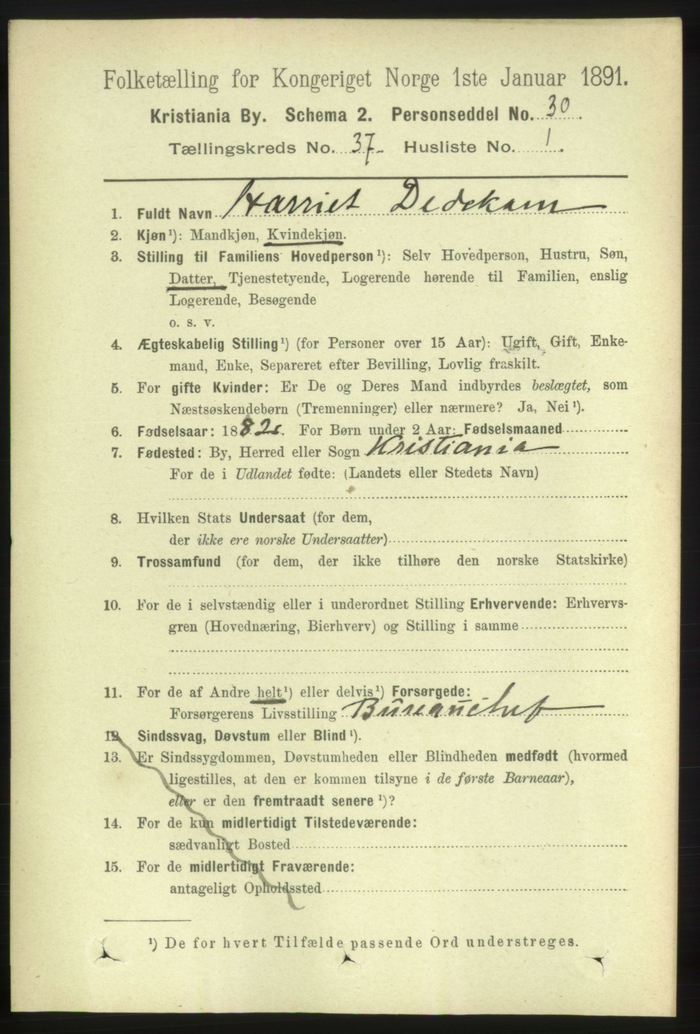 RA, 1891 census for 0301 Kristiania, 1891, p. 20462