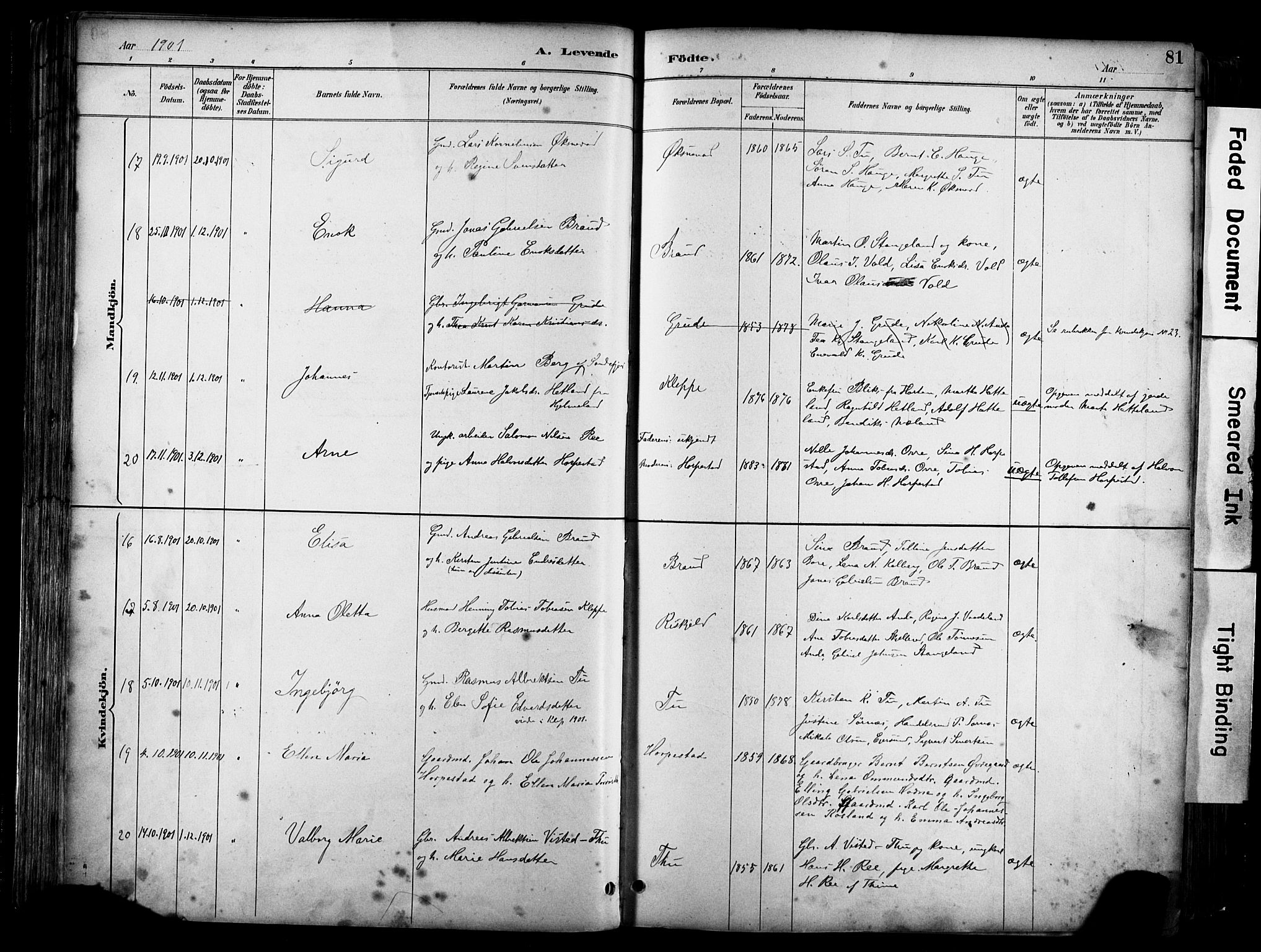 Klepp sokneprestkontor, AV/SAST-A-101803/001/3/30BA/L0009: Parish register (official) no. A 7, 1886-1915, p. 81