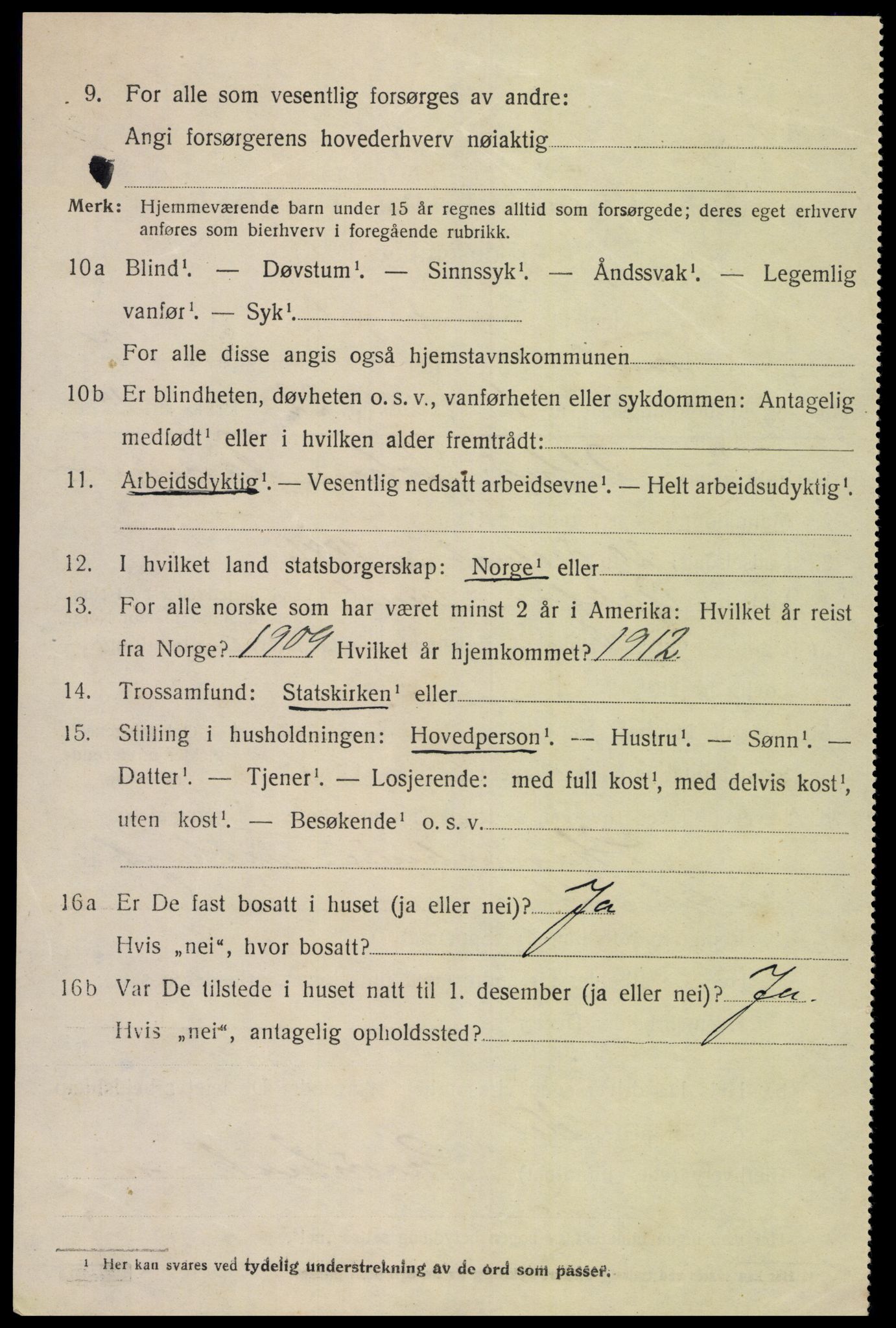 SAK, 1920 census for Tveit, 1920, p. 3197