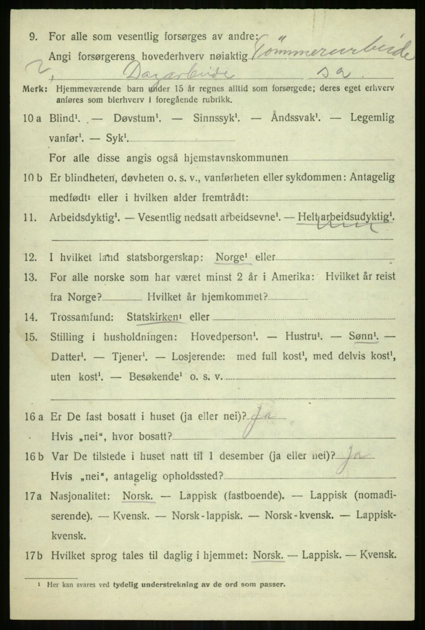 SATØ, 1920 census for Tromsøysund, 1920, p. 8899
