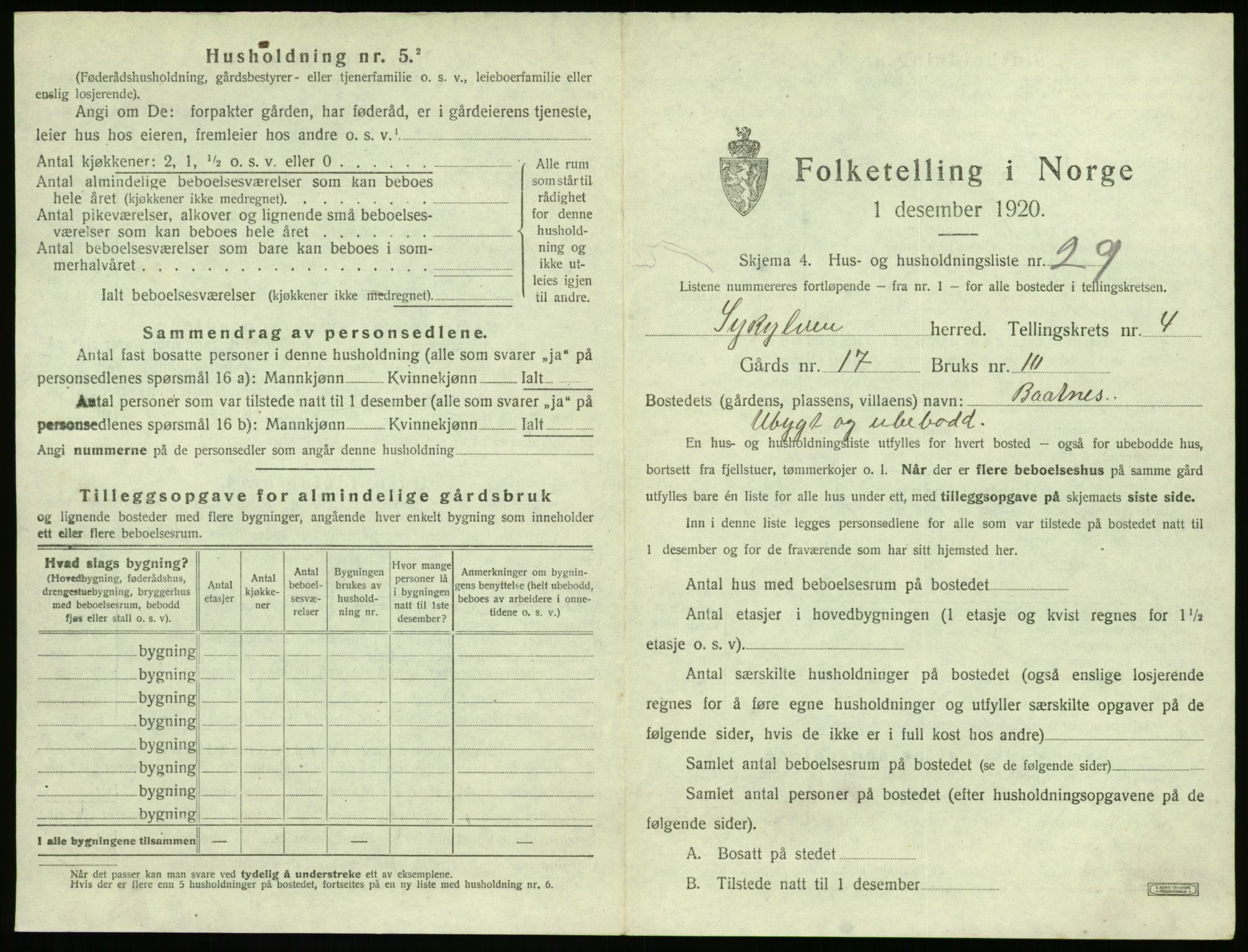 SAT, 1920 census for Sykkylven, 1920, p. 409