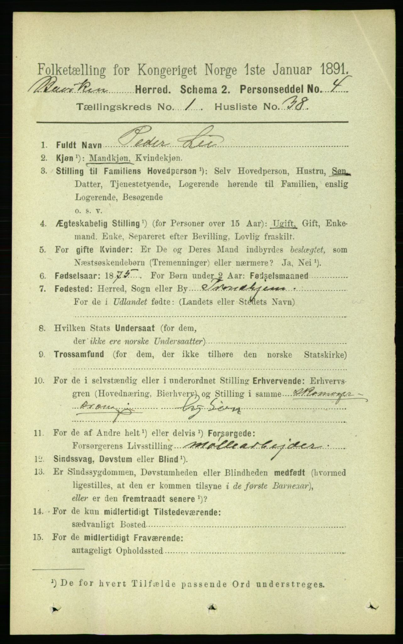 RA, 1891 census for 1656 Buvik, 1891, p. 270