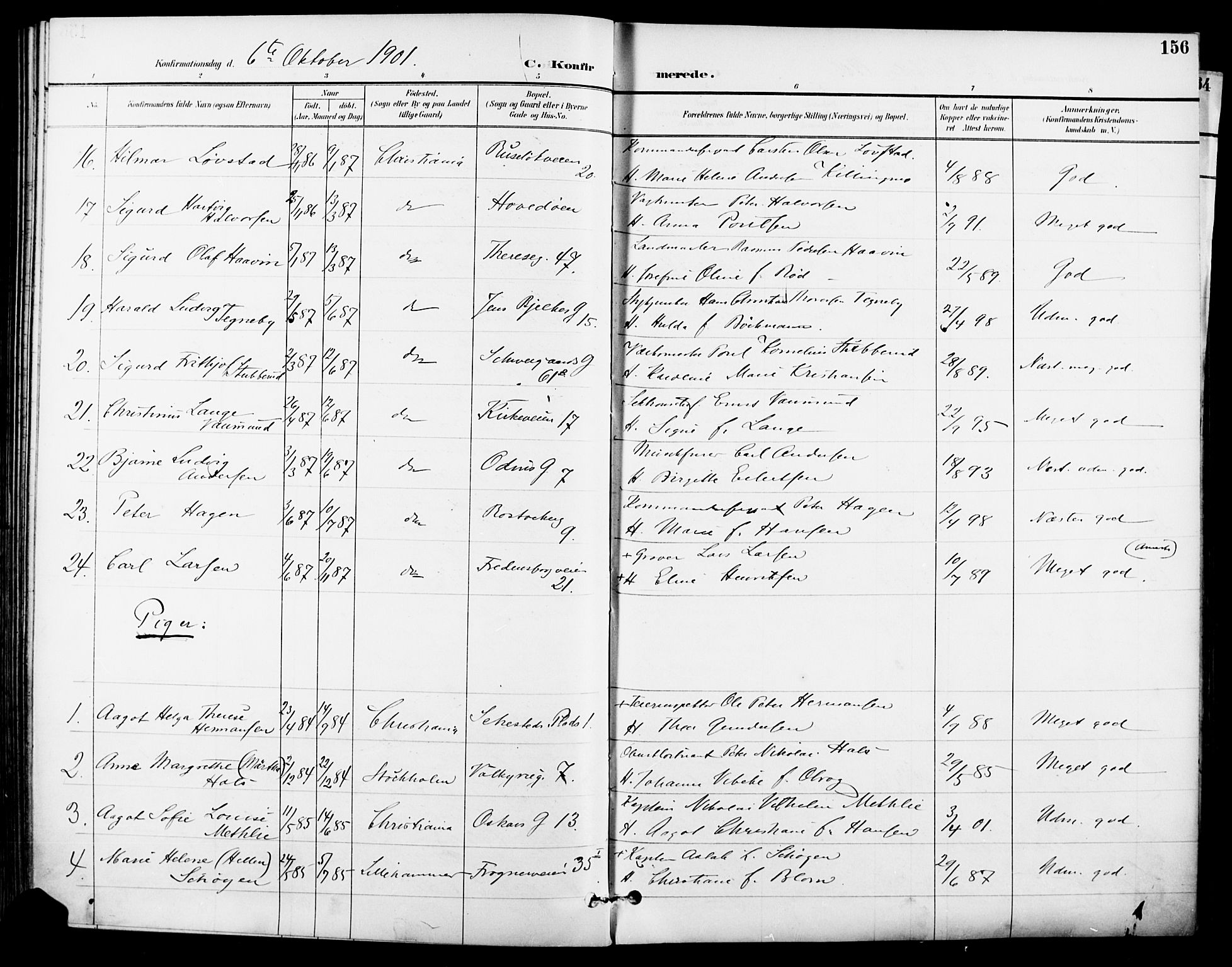 Garnisonsmenigheten Kirkebøker, SAO/A-10846/F/Fa/L0013: Parish register (official) no. 13, 1894-1904, p. 156