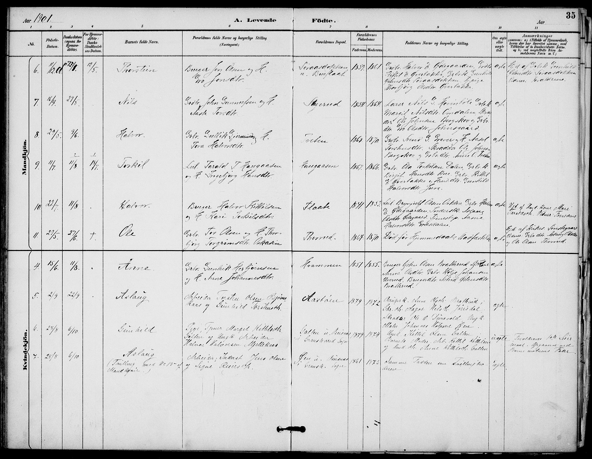 Gransherad kirkebøker, AV/SAKO-A-267/F/Fb/L0005: Parish register (official) no. II 5, 1887-1916, p. 35