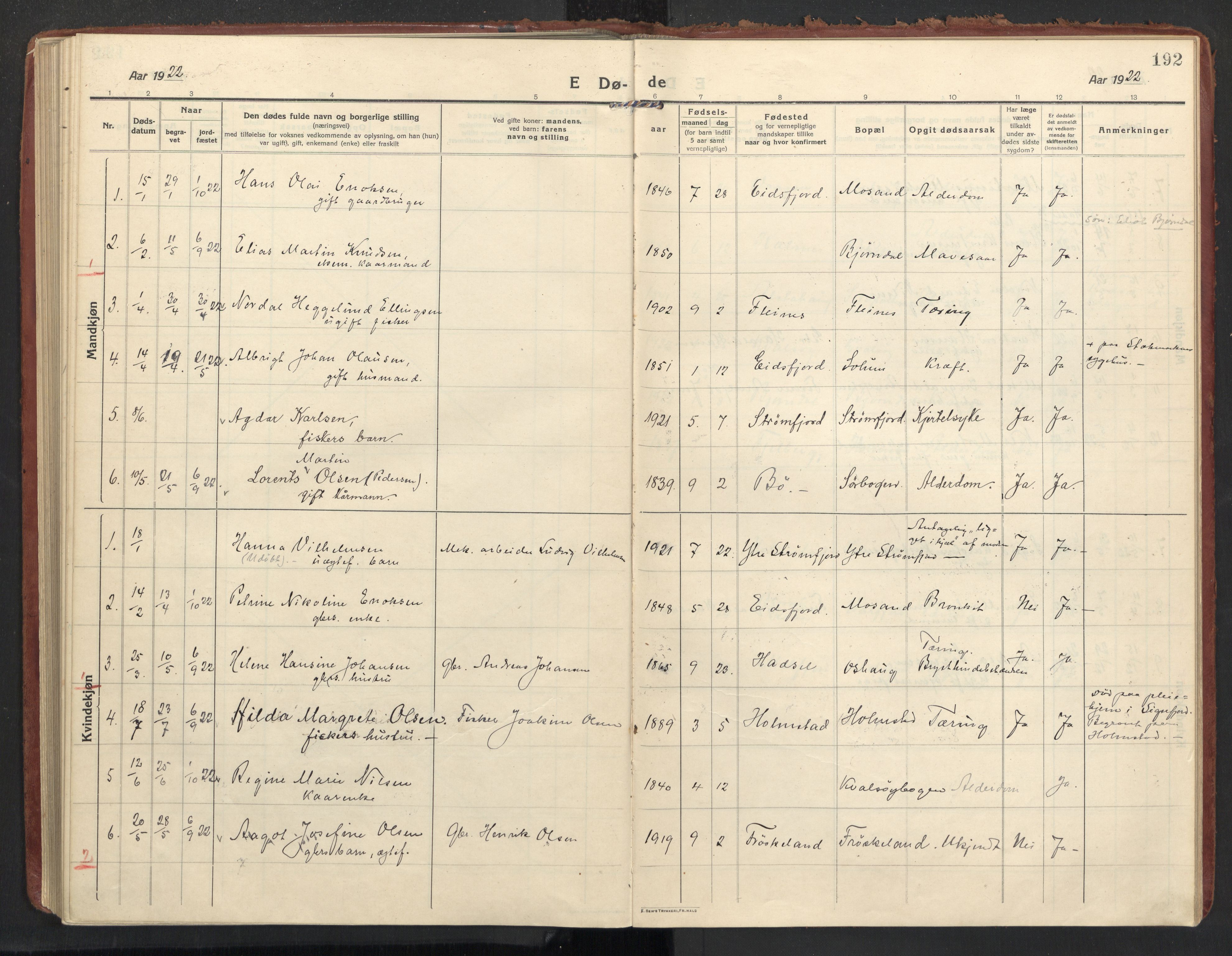 Ministerialprotokoller, klokkerbøker og fødselsregistre - Nordland, SAT/A-1459/890/L1288: Parish register (official) no. 890A03, 1915-1925, p. 192