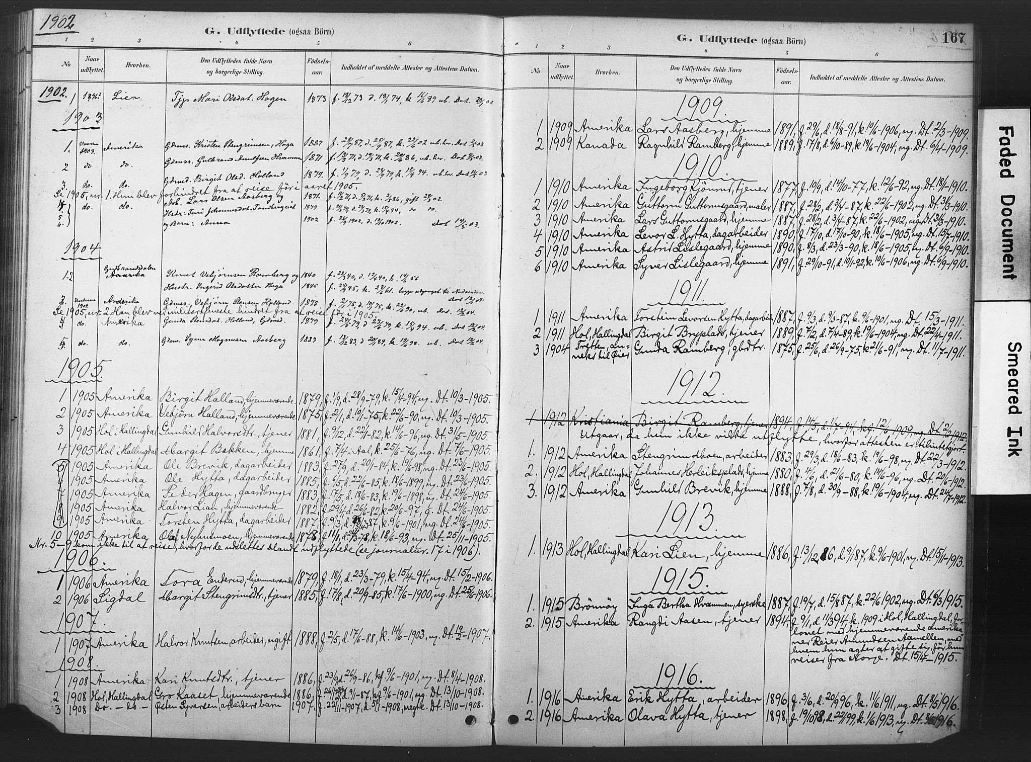 Nore kirkebøker, AV/SAKO-A-238/F/Fd/L0001: Parish register (official) no. IV 1, 1878-1918, p. 167