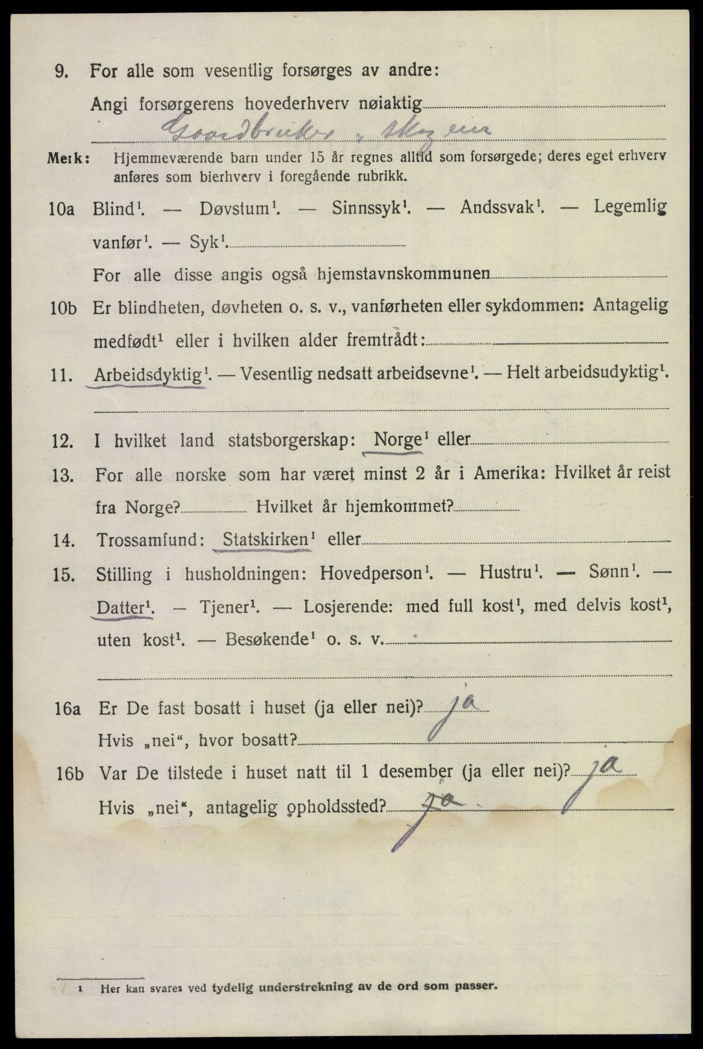 SAKO, 1920 census for Gransherad, 1920, p. 967