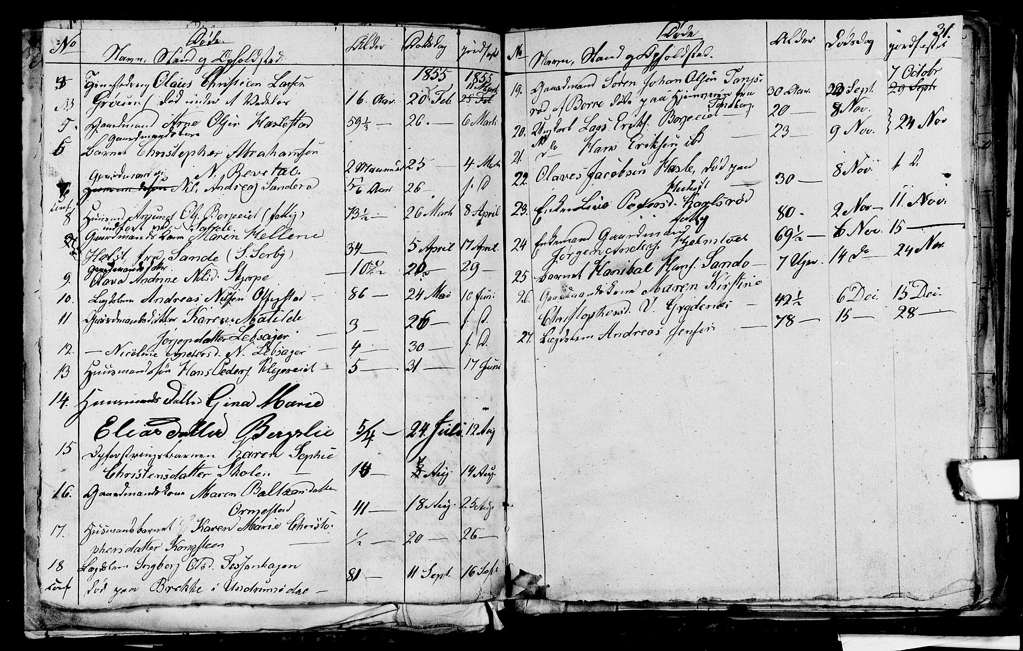 Våle kirkebøker, AV/SAKO-A-334/G/Ga/L0002: Parish register (copy) no. I 2, 1851-1863, p. 30-31