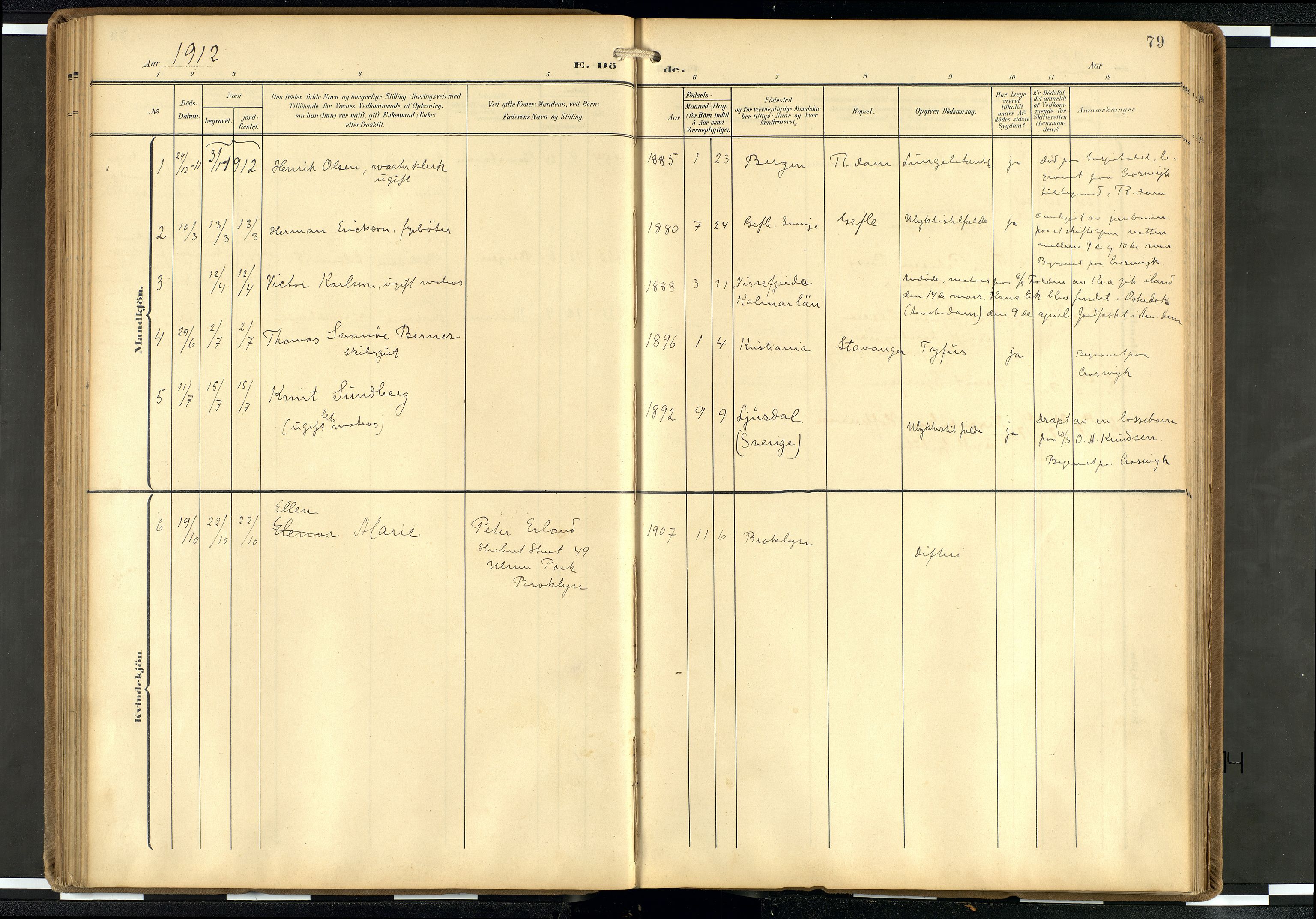 Den norske sjømannsmisjon i utlandet/Hollandske havner (Amsterdam-Rotterdam-Europort), AV/SAB-SAB/PA-0106/H/Ha/Haa/L0003: Parish register (official) no. A 3, 1908-1927, p. 78b-79a