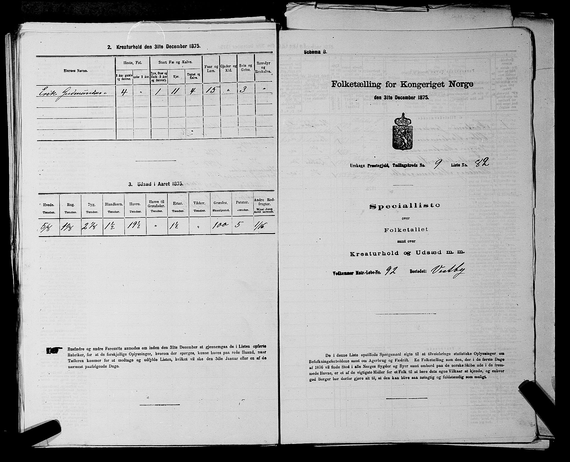 RA, 1875 census for 0224P Aurskog, 1875, p. 999