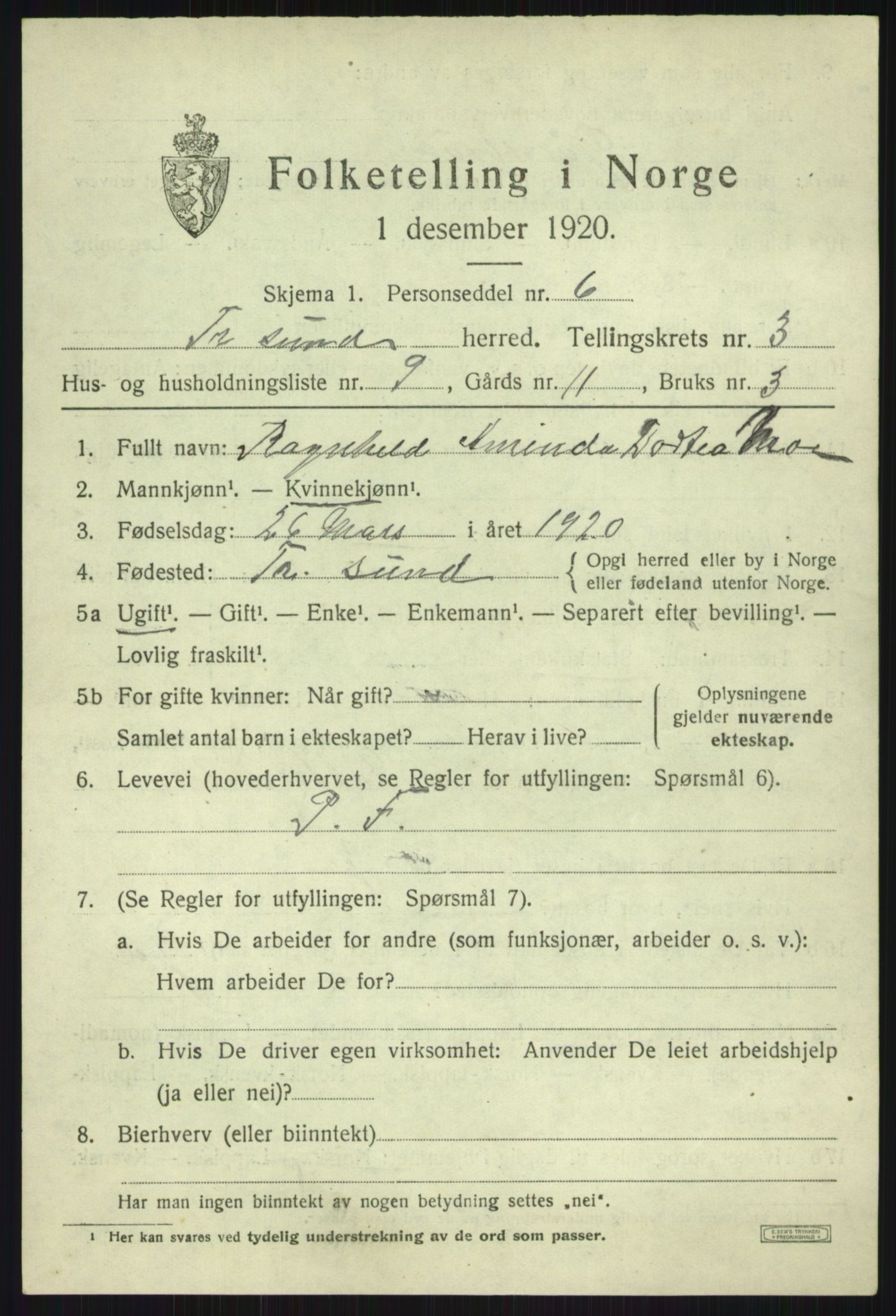 SATØ, 1920 census for Tromsøysund, 1920, p. 2798