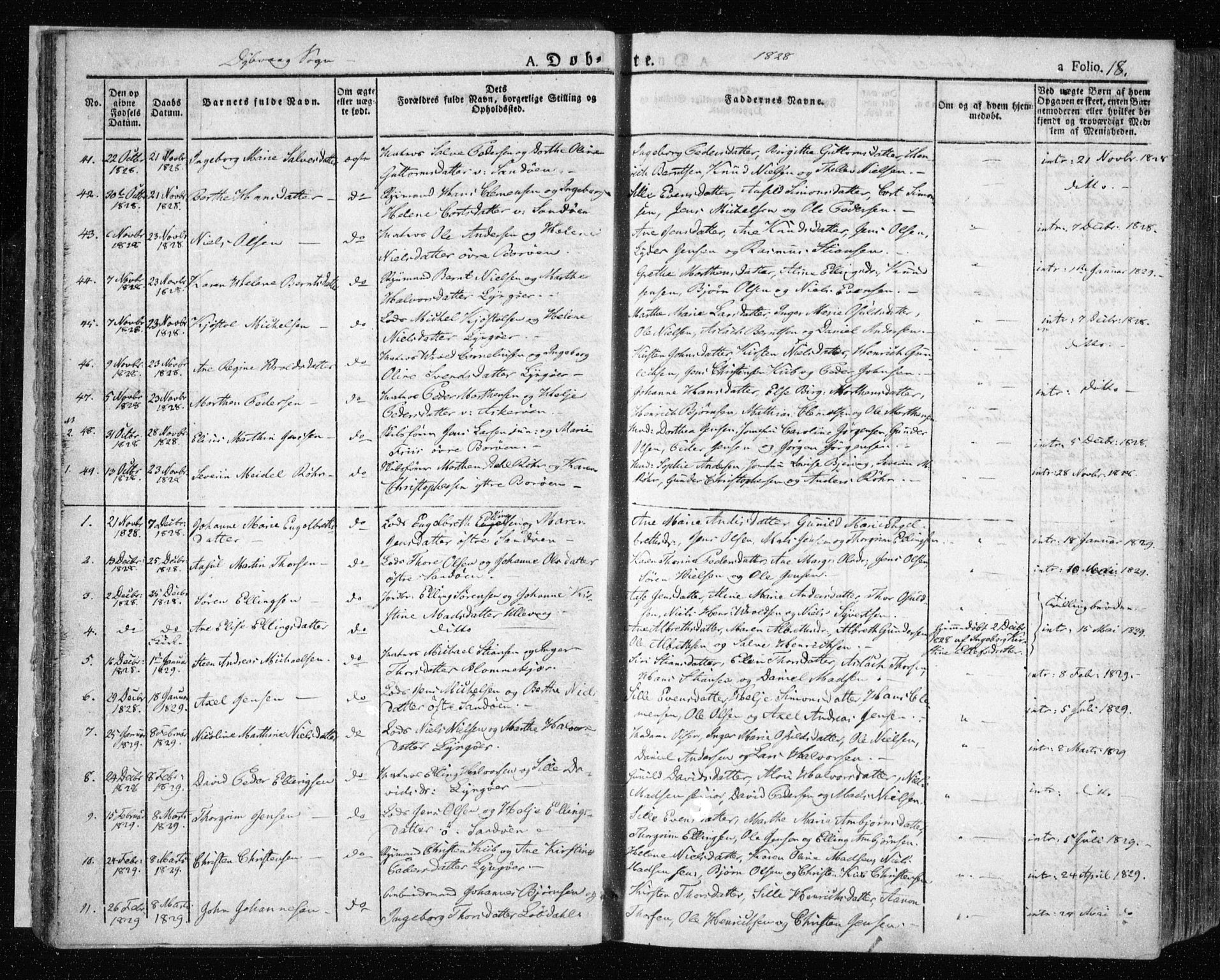 Dypvåg sokneprestkontor, SAK/1111-0007/F/Fa/Faa/L0004: Parish register (official) no. A 4, 1824-1840, p. 18
