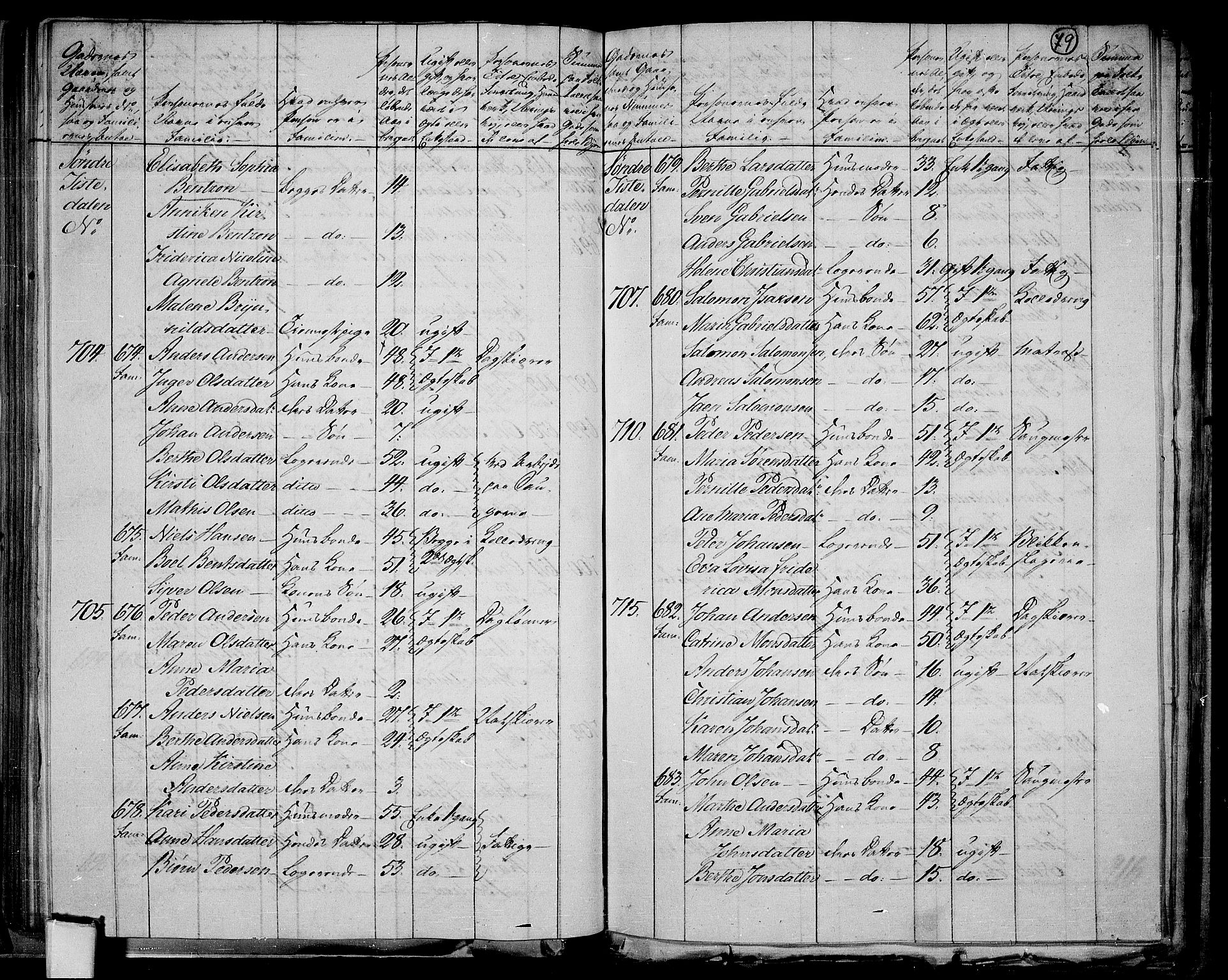 RA, 1801 census for 0101P Fredrikshald, 1801, p. 78b-79a