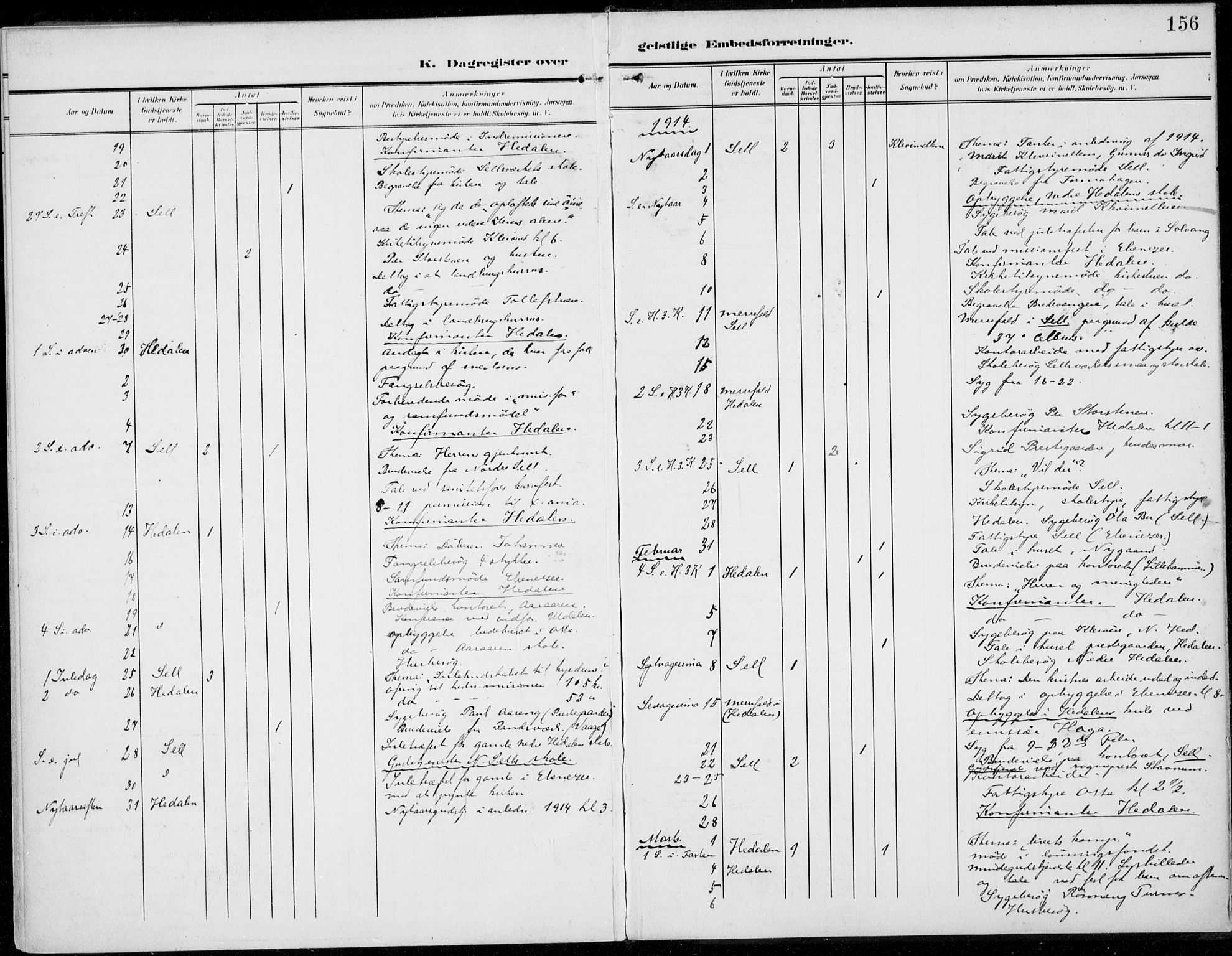 Sel prestekontor, AV/SAH-PREST-074/H/Ha/Haa/L0001: Parish register (official) no. 1, 1905-1922, p. 156