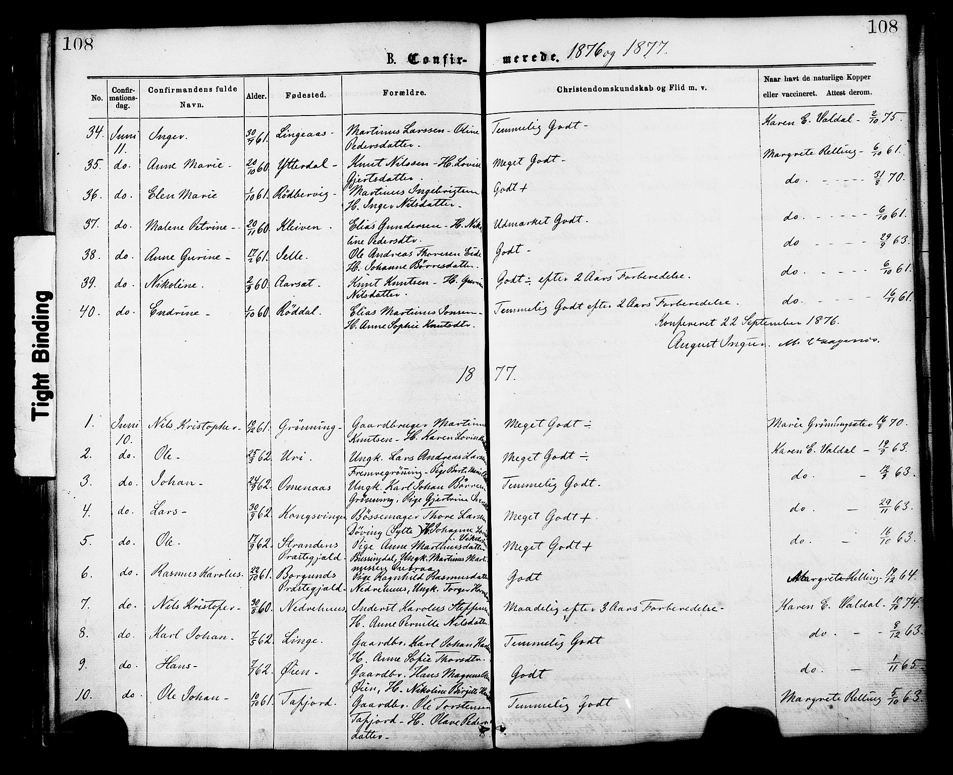 Ministerialprotokoller, klokkerbøker og fødselsregistre - Møre og Romsdal, SAT/A-1454/519/L0254: Parish register (official) no. 519A13, 1868-1883, p. 108