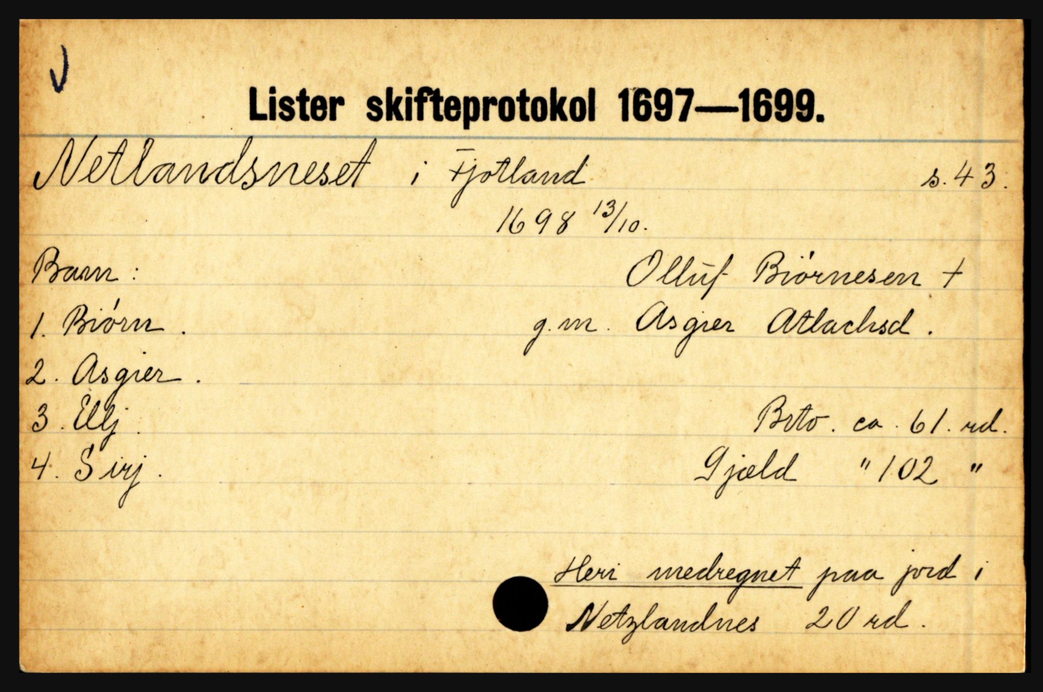 Lister sorenskriveri, AV/SAK-1221-0003/H, p. 27423
