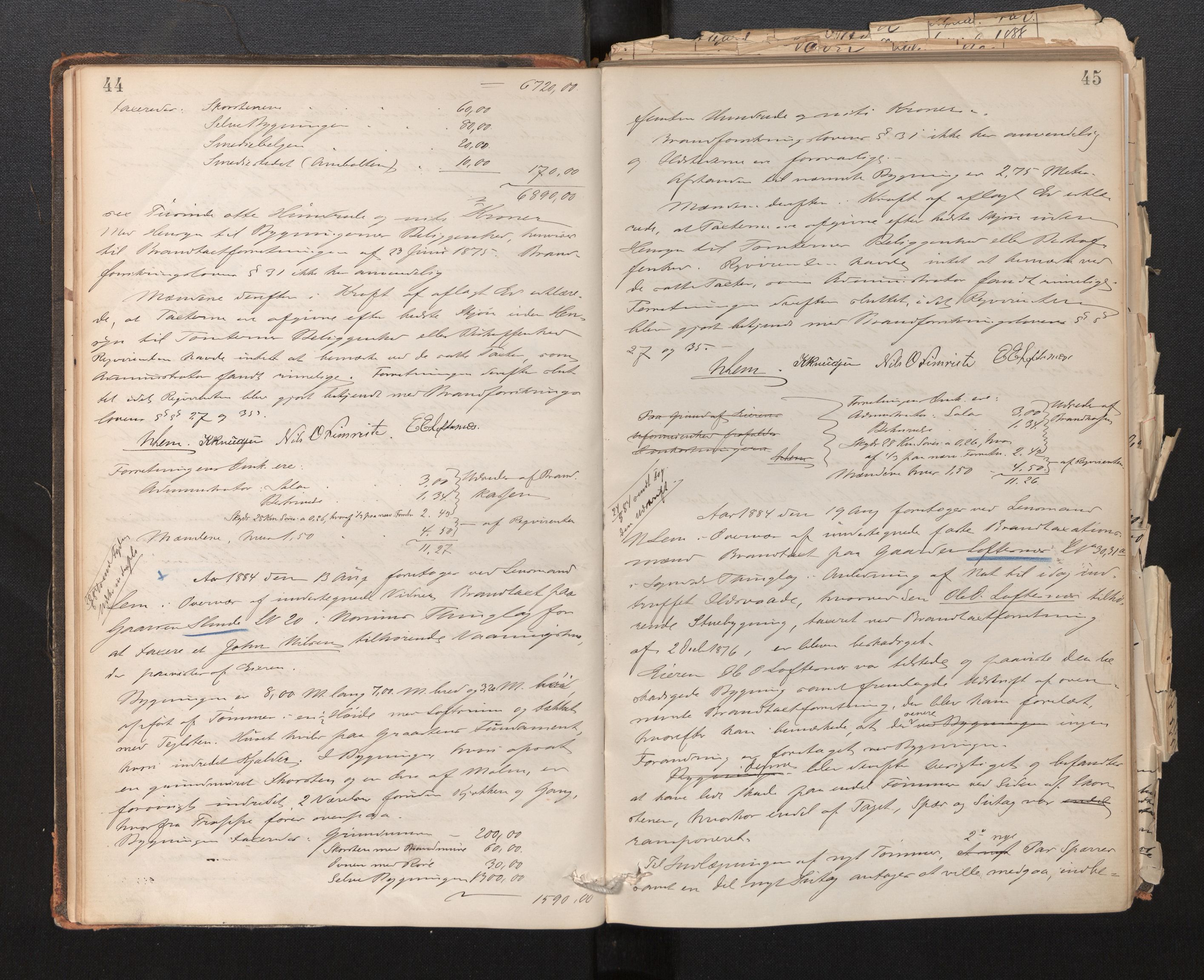 Lensmannen i Sogndal, AV/SAB-A-29901/0012/L0003: Branntakstprotokoll, 1883-1917, p. 44-45