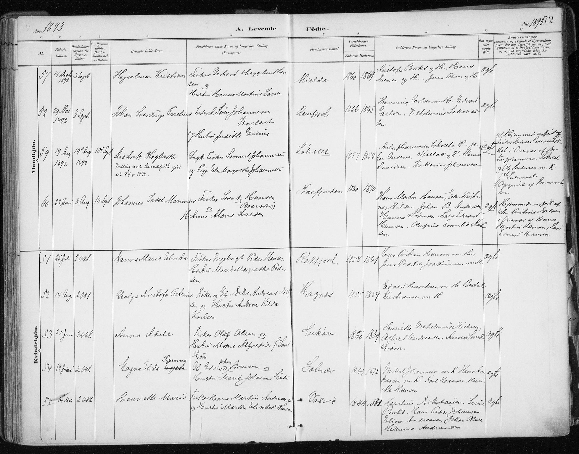 Tromsøysund sokneprestkontor, AV/SATØ-S-1304/G/Ga/L0005kirke: Parish register (official) no. 5, 1888-1896, p. 72