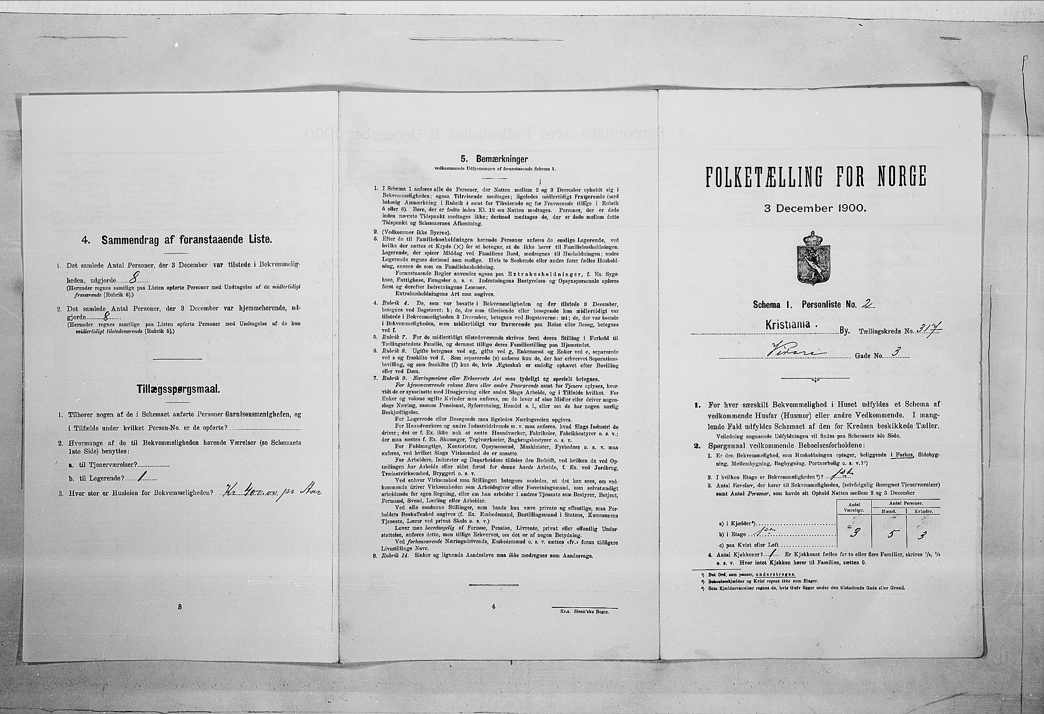 SAO, 1900 census for Kristiania, 1900, p. 112813