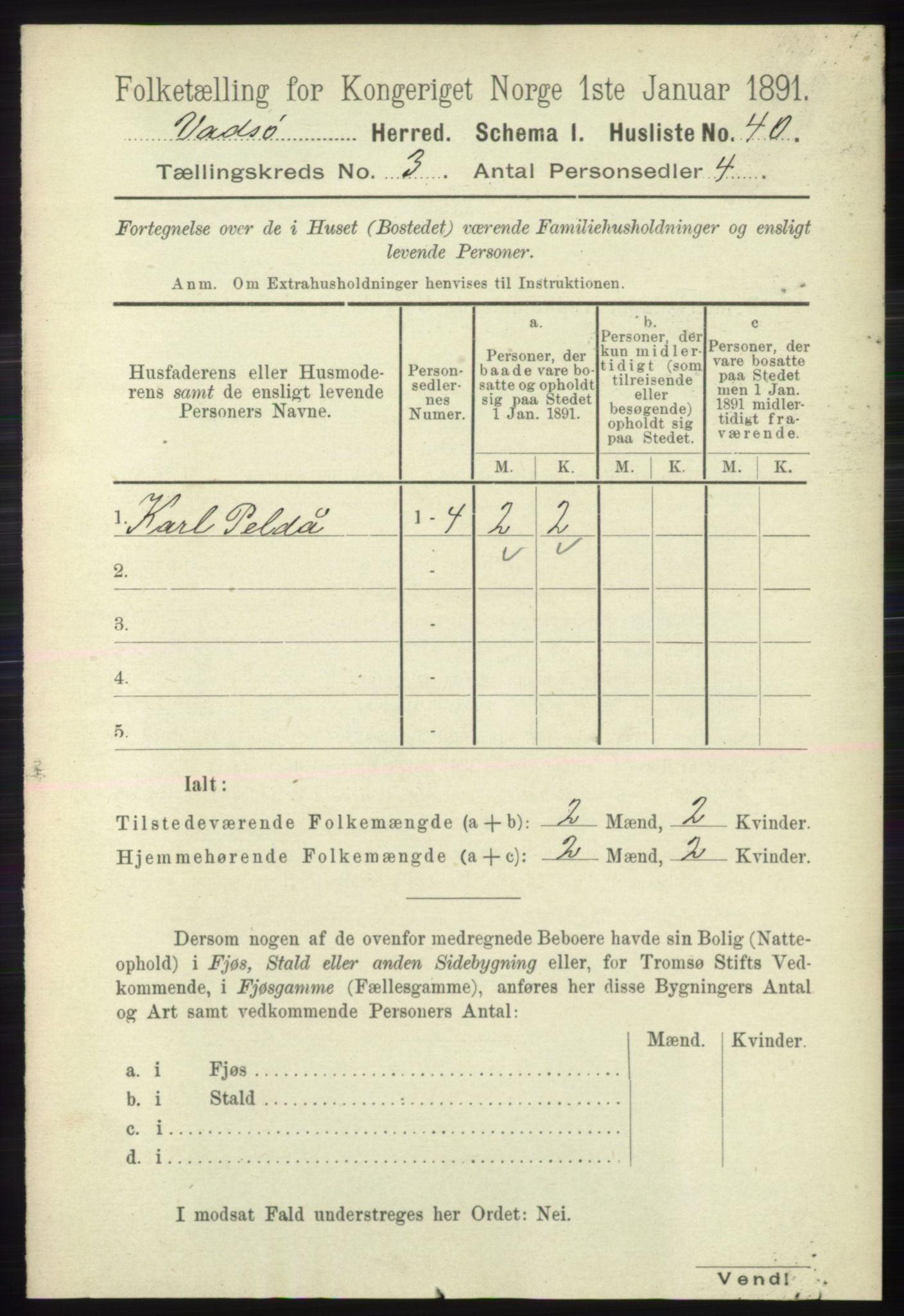 RA, 1891 census for 2029 Vadsø, 1891, p. 809