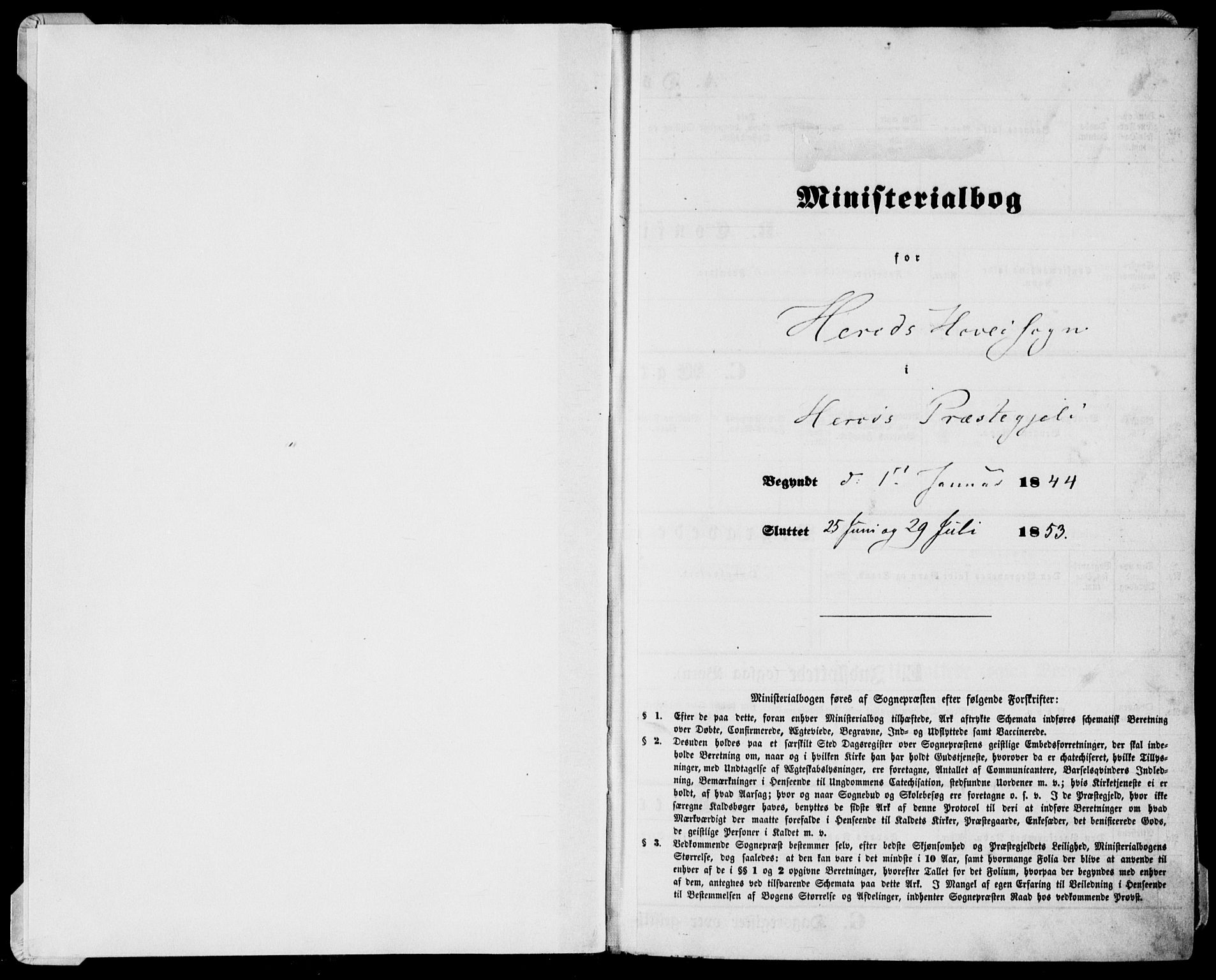 Herad sokneprestkontor, AV/SAK-1111-0018/F/Fa/Faa/L0004: Parish register (official) no. A 4, 1844-1853