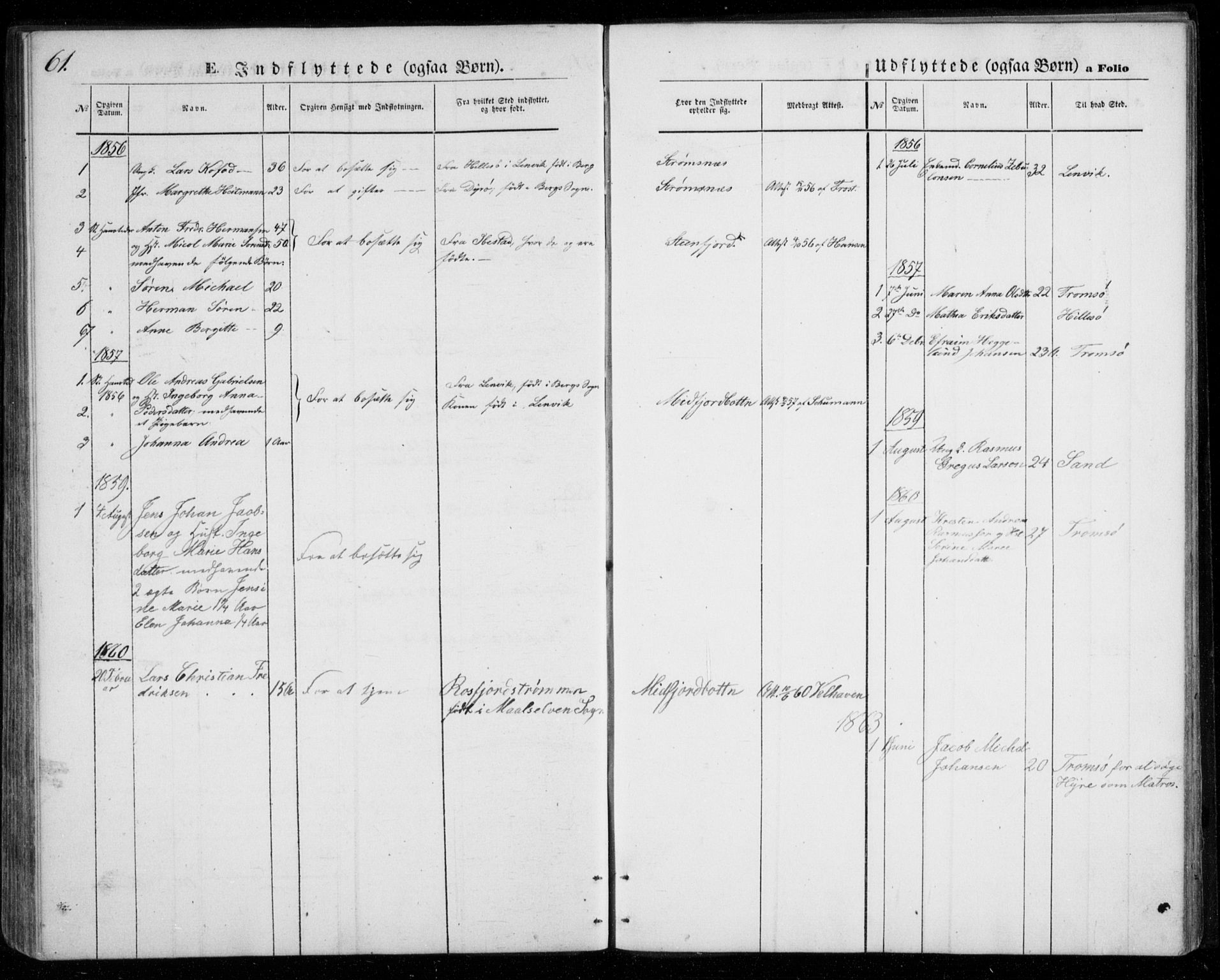 Berg sokneprestkontor, SATØ/S-1318/G/Ga/Gab/L0002klokker: Parish register (copy) no. 2, 1851-1874, p. 61