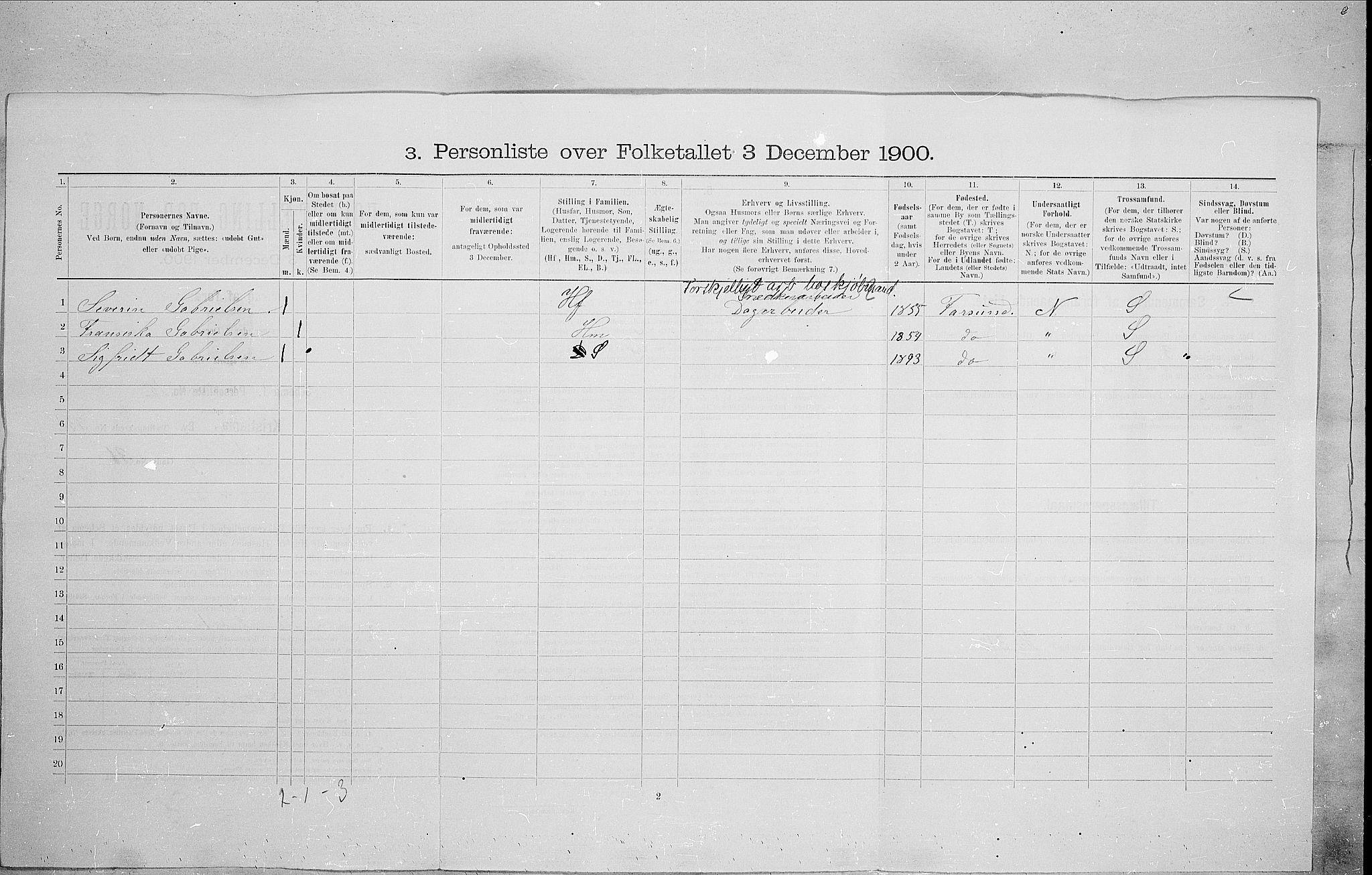 SAO, 1900 census for Kristiania, 1900, p. 63473