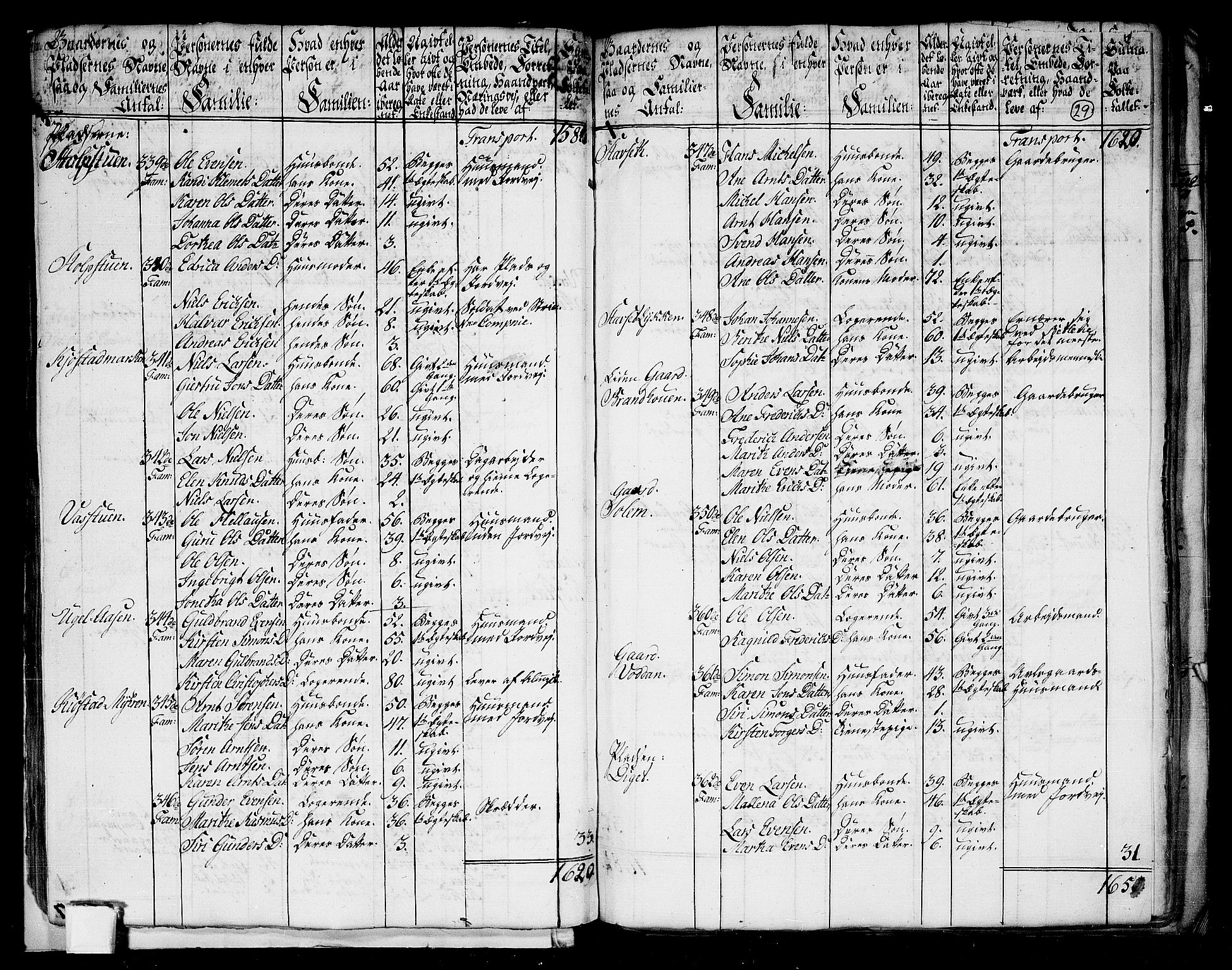 RA, 1801 census for 1660P Strinda, 1801, p. 28b-29a